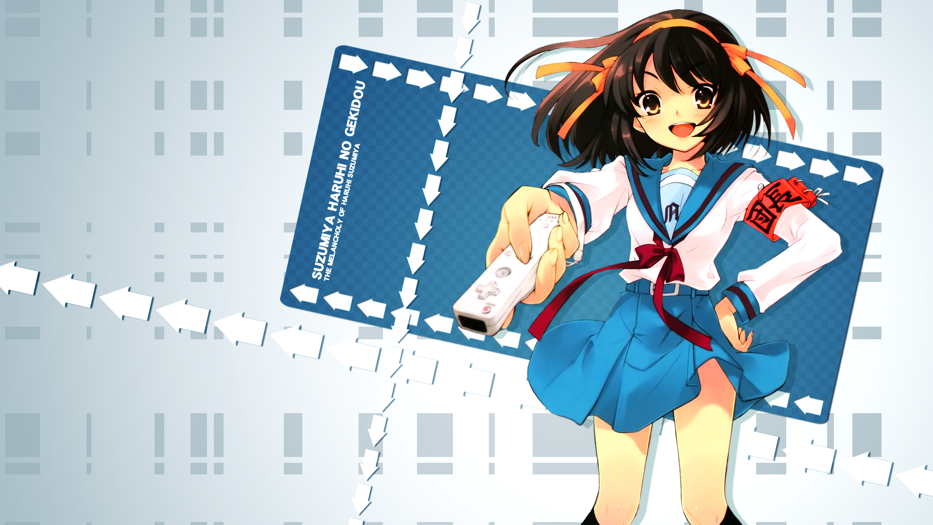 school uniforms, The Melancholy of Haruhi Suzumiya, armbands, Suzumiya Haruhi - desktop wallpaper