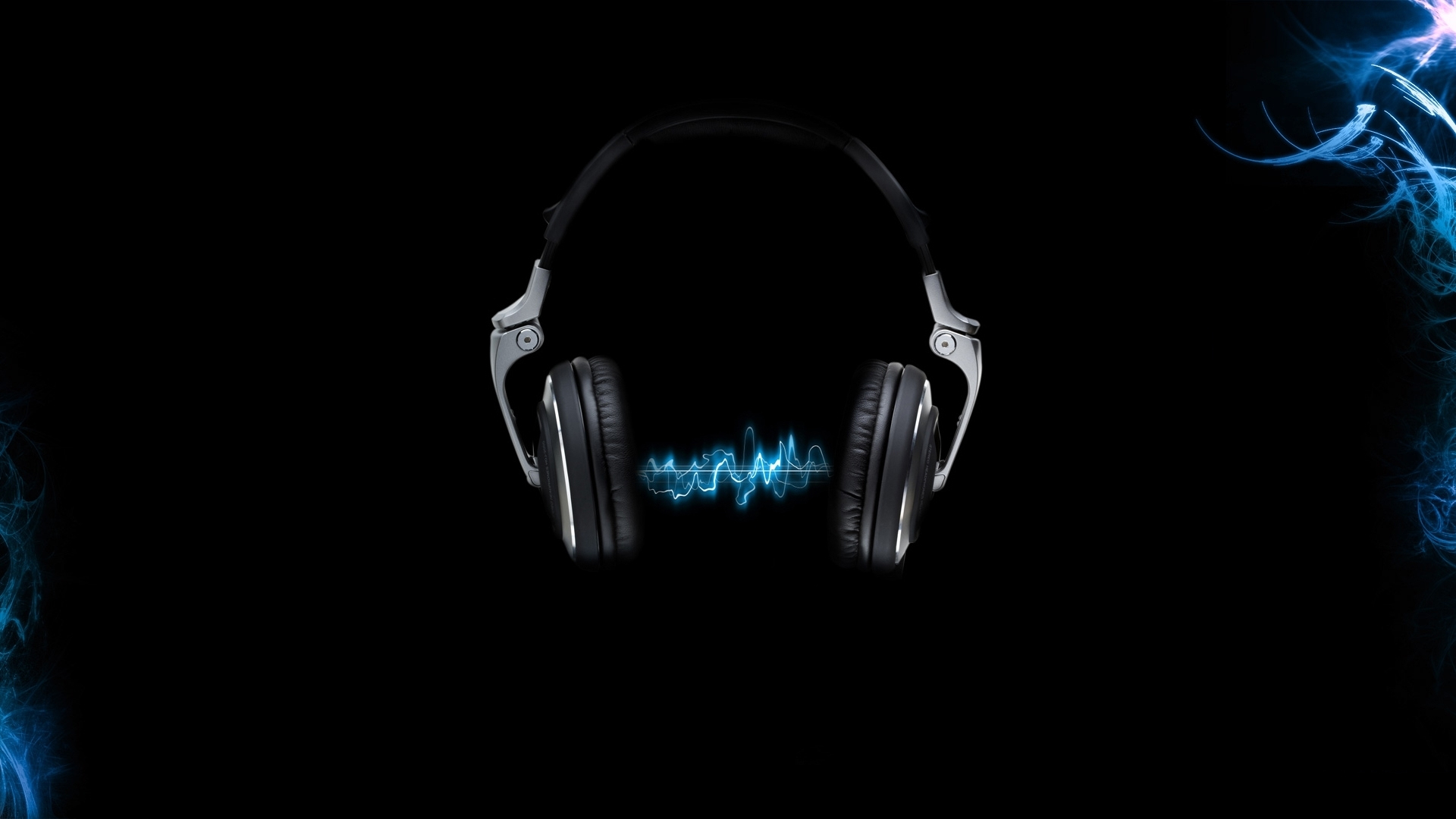 headphones, music, simple background, black background - desktop wallpaper