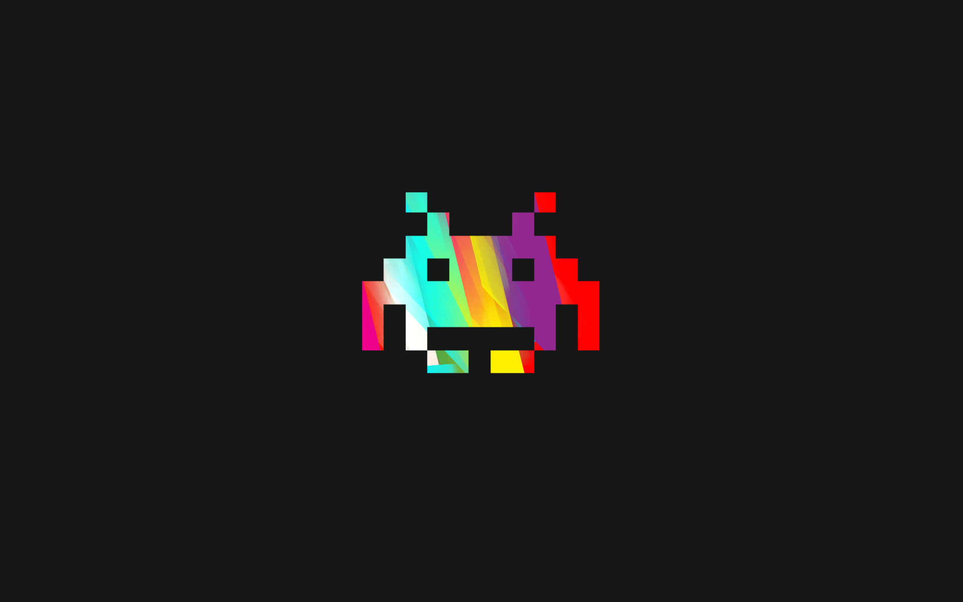 multicolor, Space Invaders, rainbows, vivid colors, retro games - desktop wallpaper