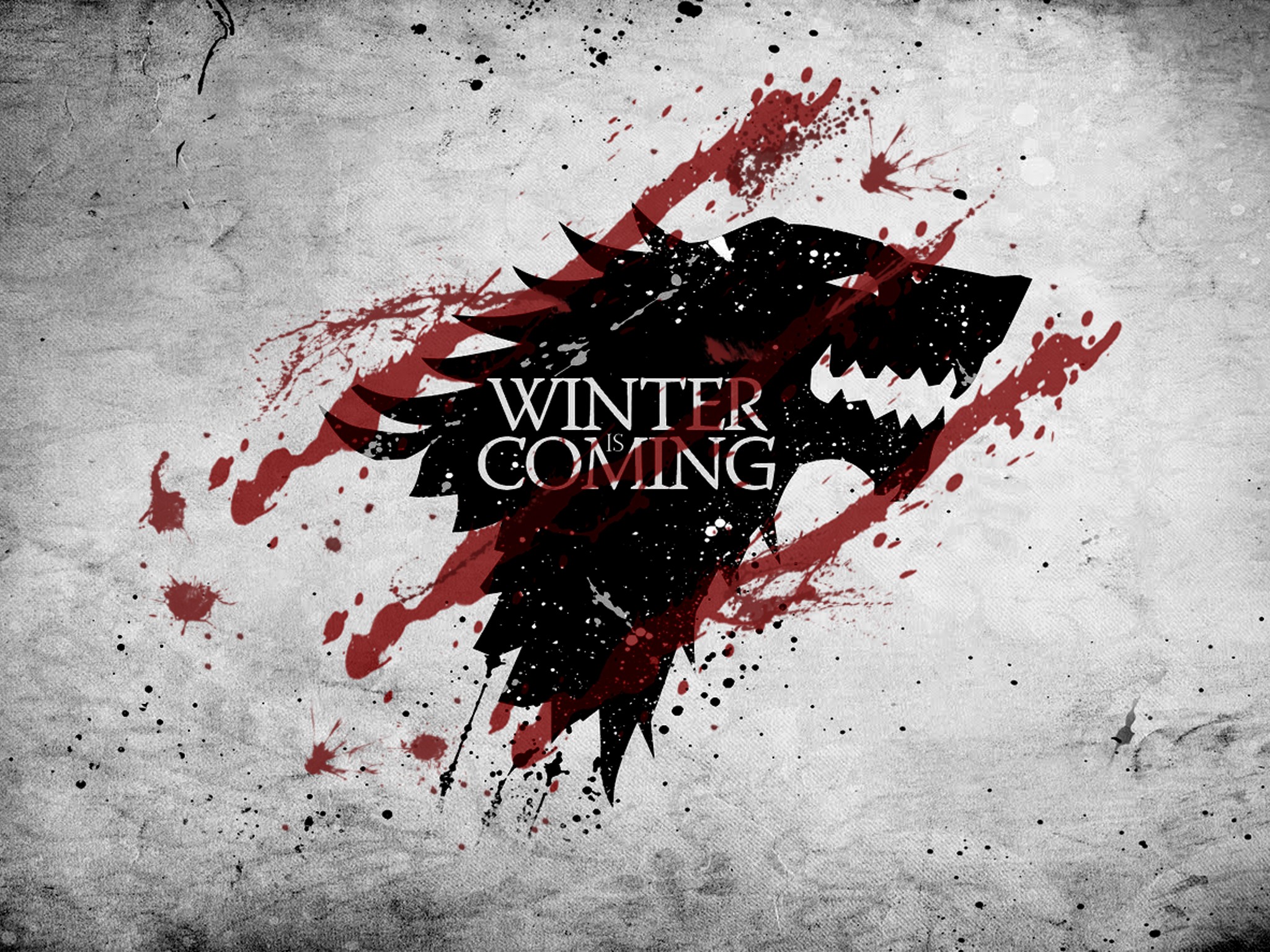 red, white, crest, Game of Thrones, direwolf, House Stark, wolves - desktop wallpaper