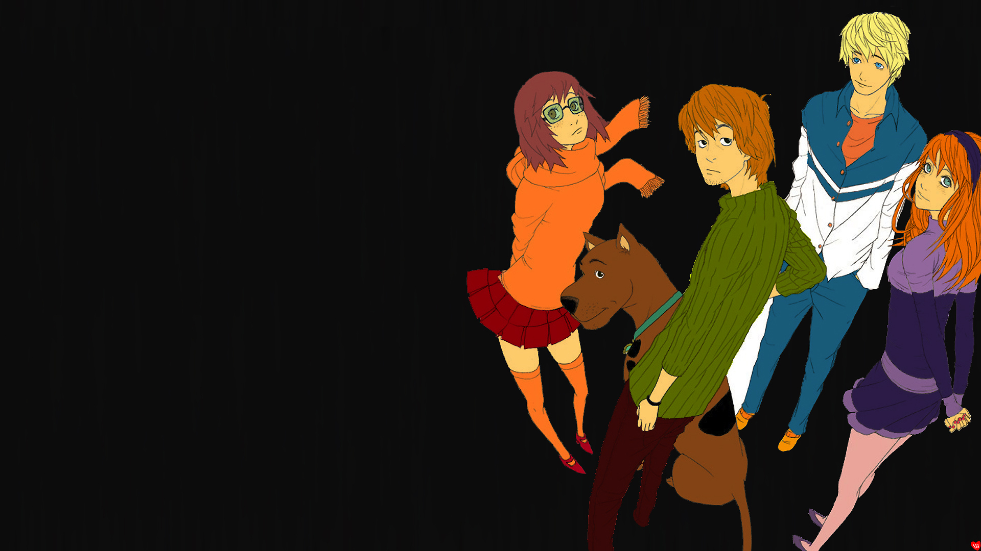 Scooby Doo, alternative art, animation, anime, simple background - desktop wallpaper