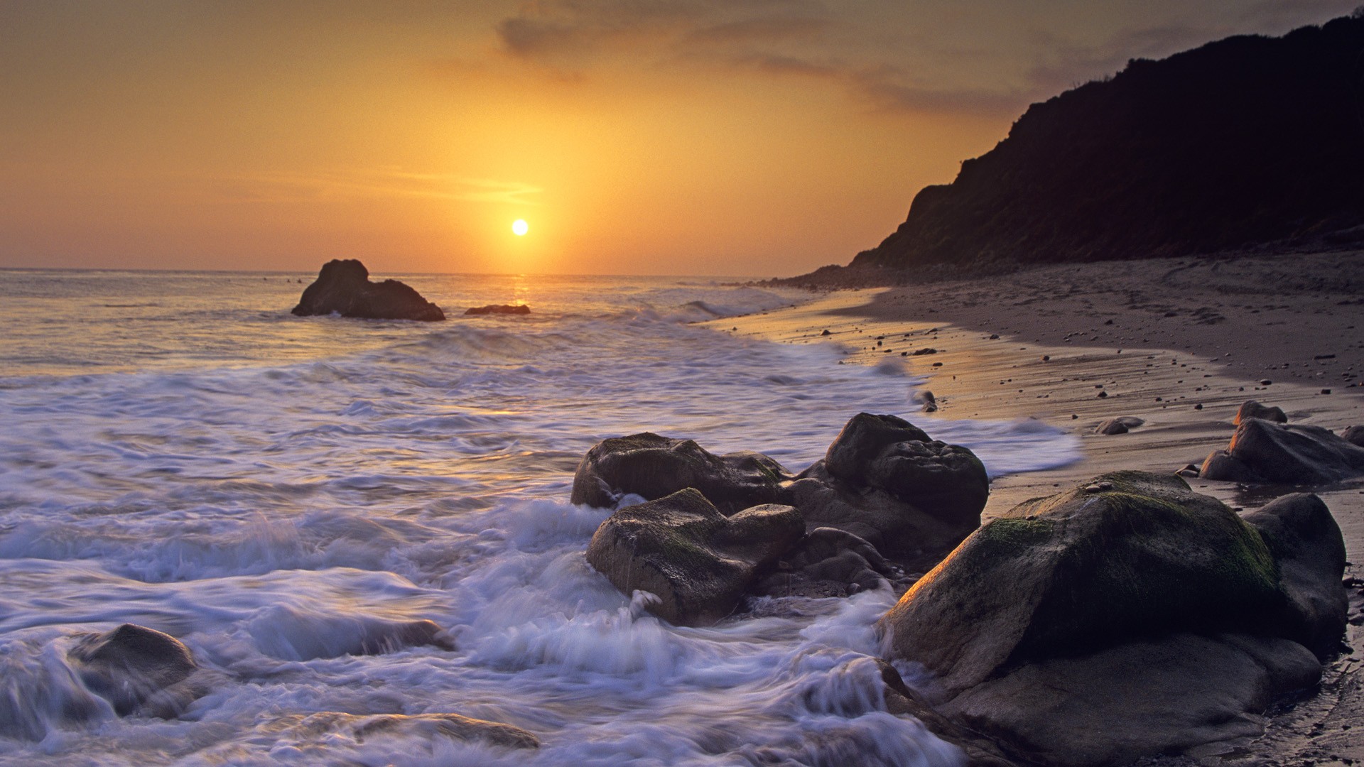 sunset, California, beaches - desktop wallpaper