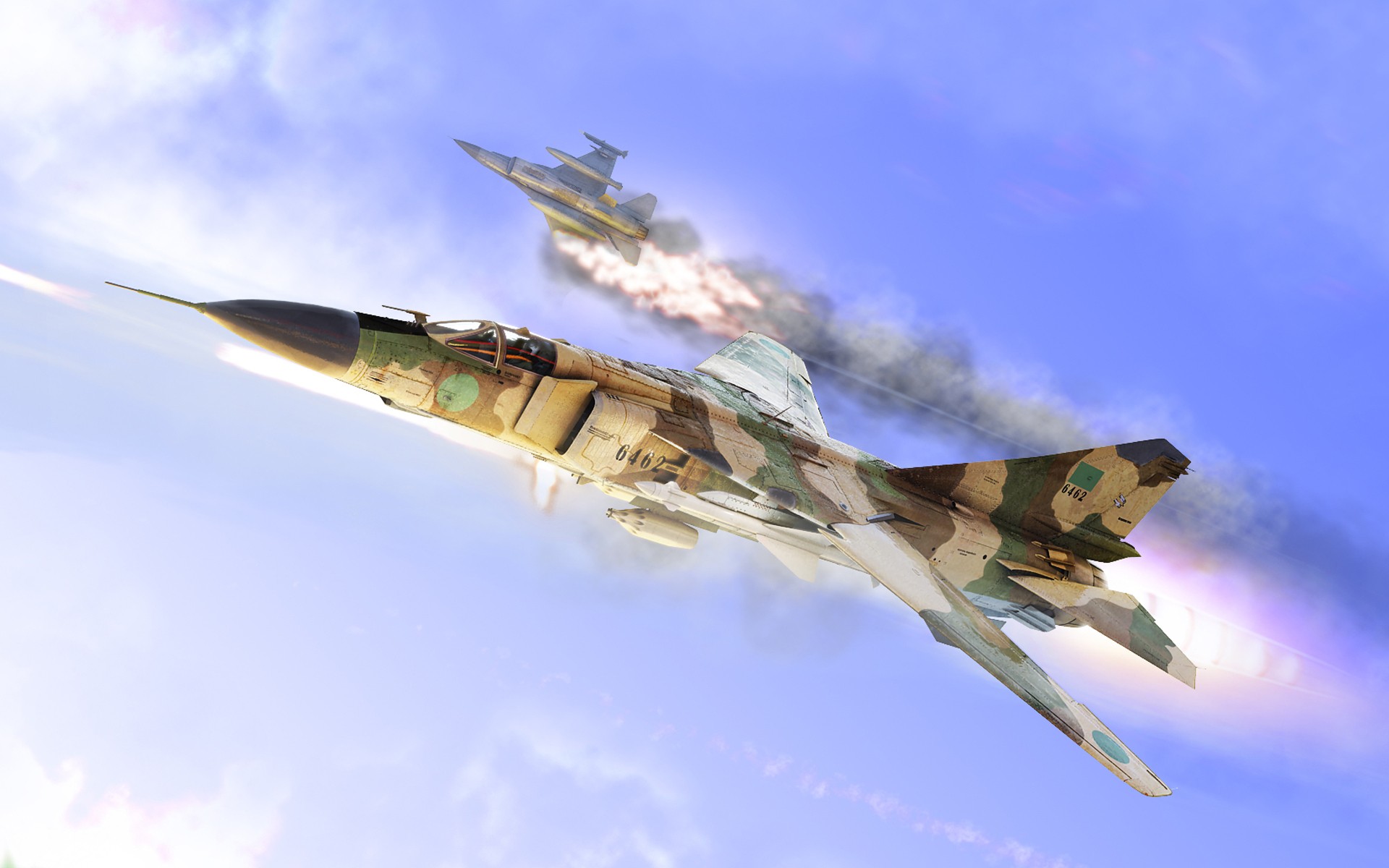 aircraft, artwork, Libya, F-16 Fighting Falcon, MIG-23 - desktop wallpaper
