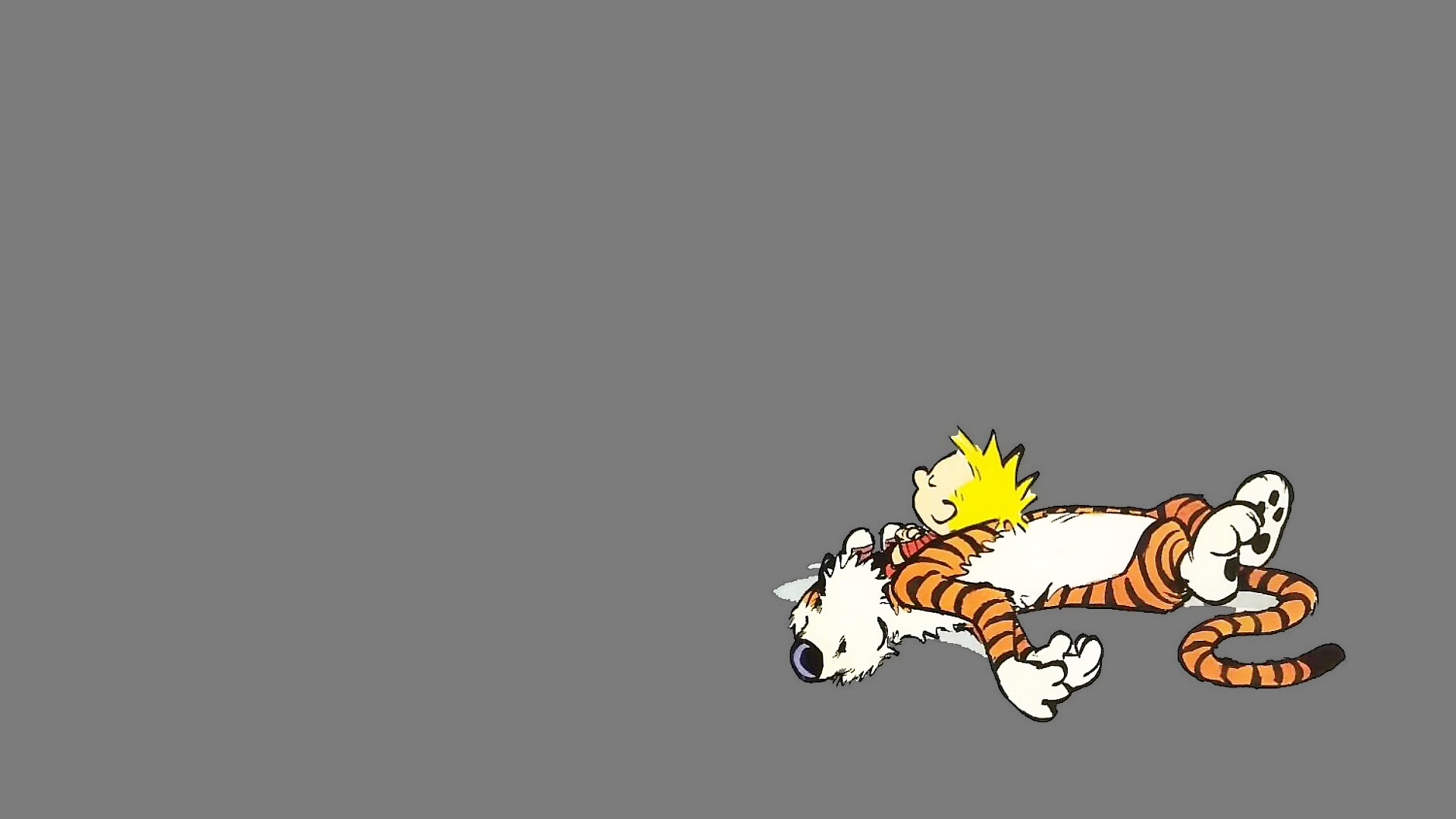 Calvin and Hobbes, sleeping - desktop wallpaper