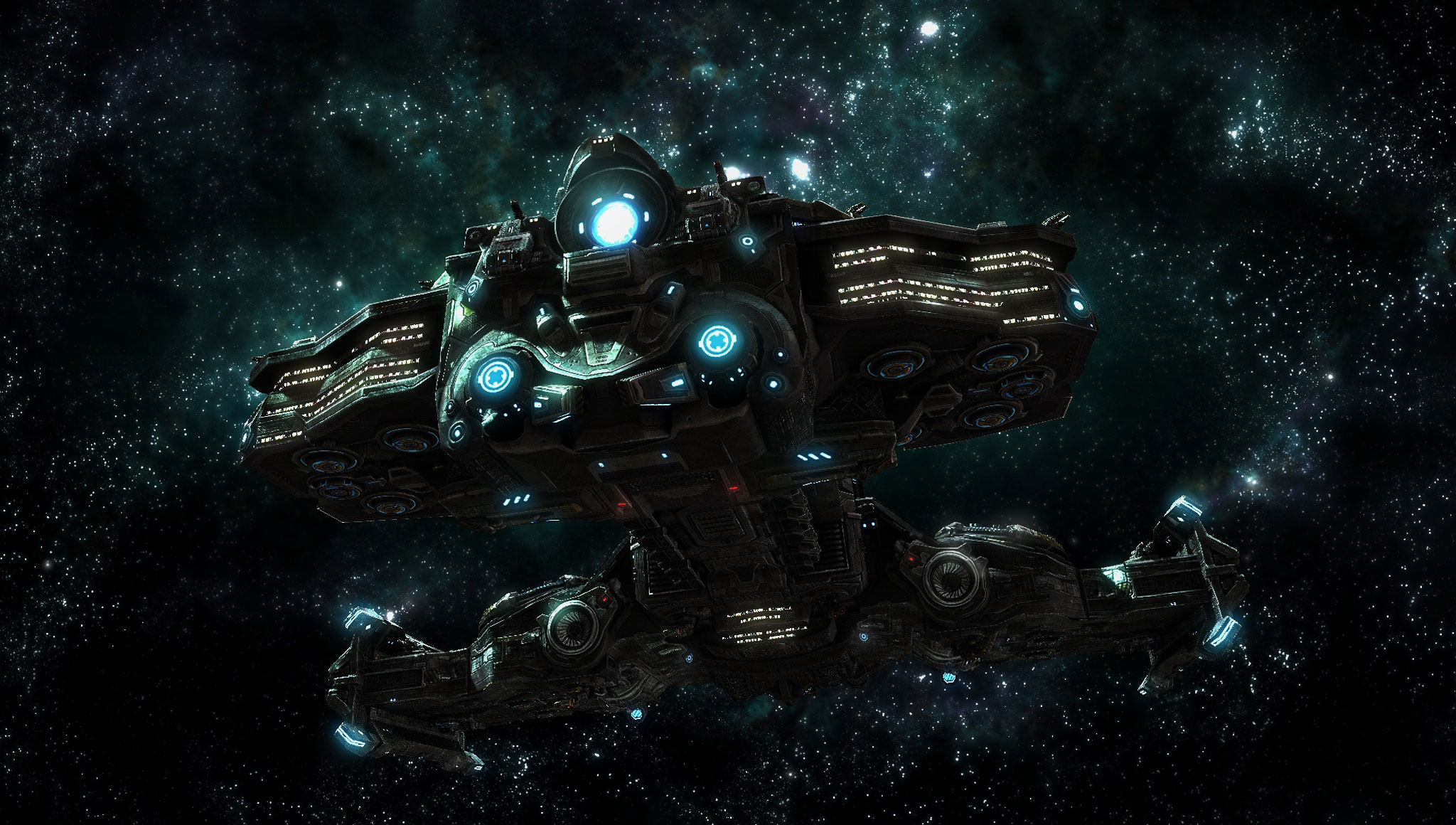 outer space, stars, spaceships, vehicles - desktop wallpaper