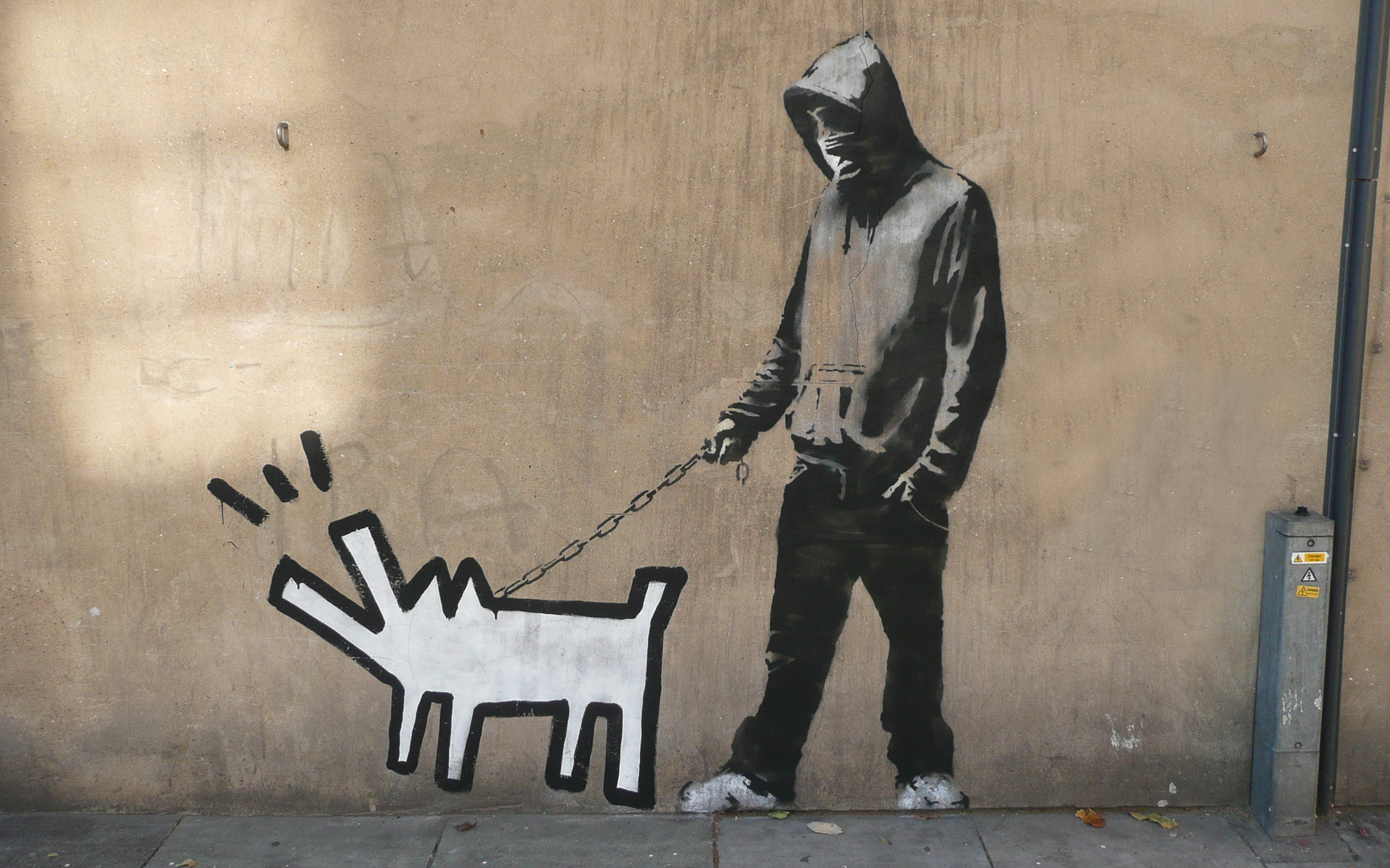 Banksy, street art, 2 wheel drive - desktop wallpaper