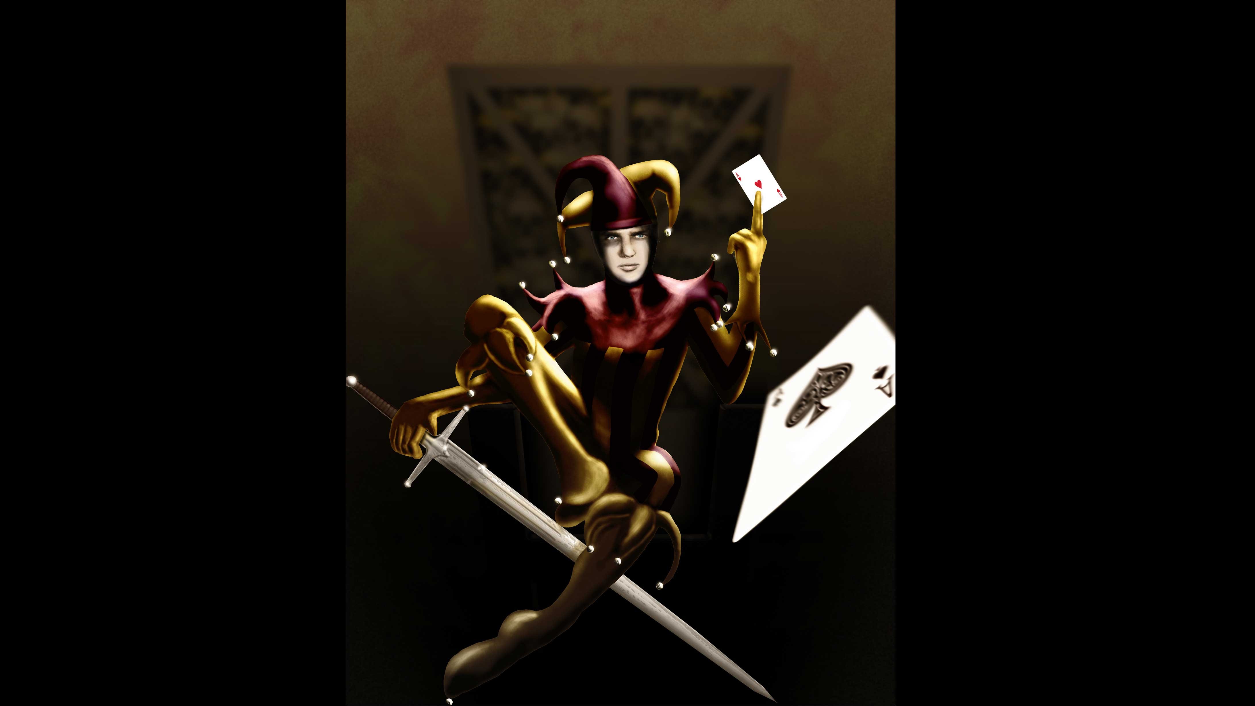 Ace, fool, prince, jester, ace of spades - desktop wallpaper