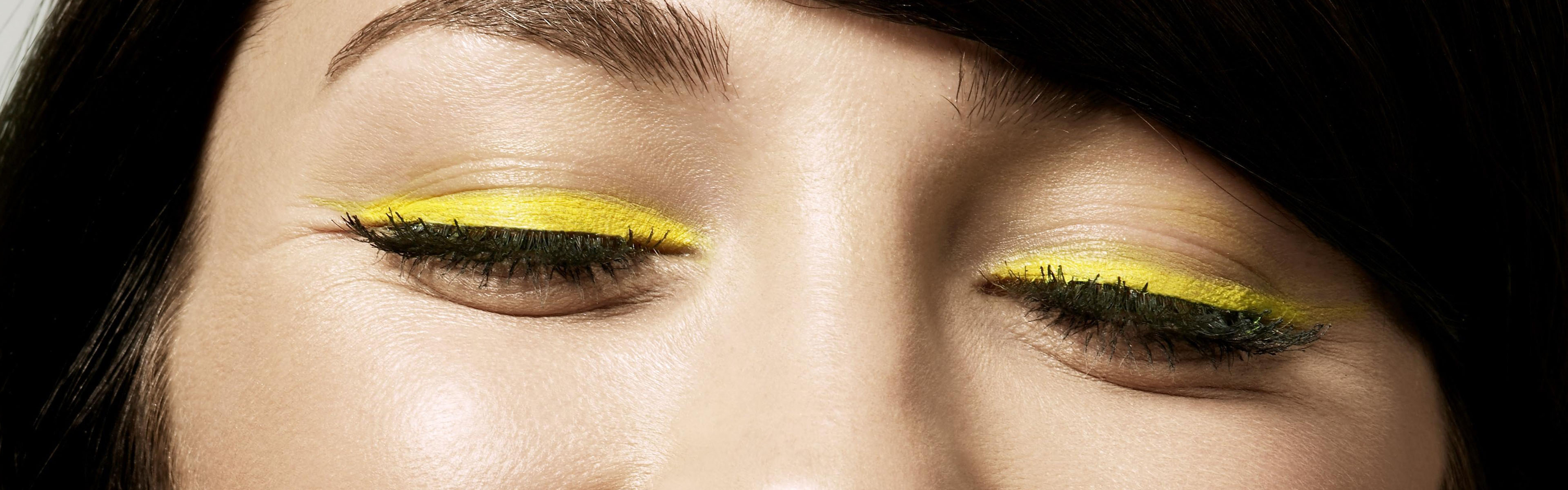 close-up, eyes, yellow, eye shadow - desktop wallpaper