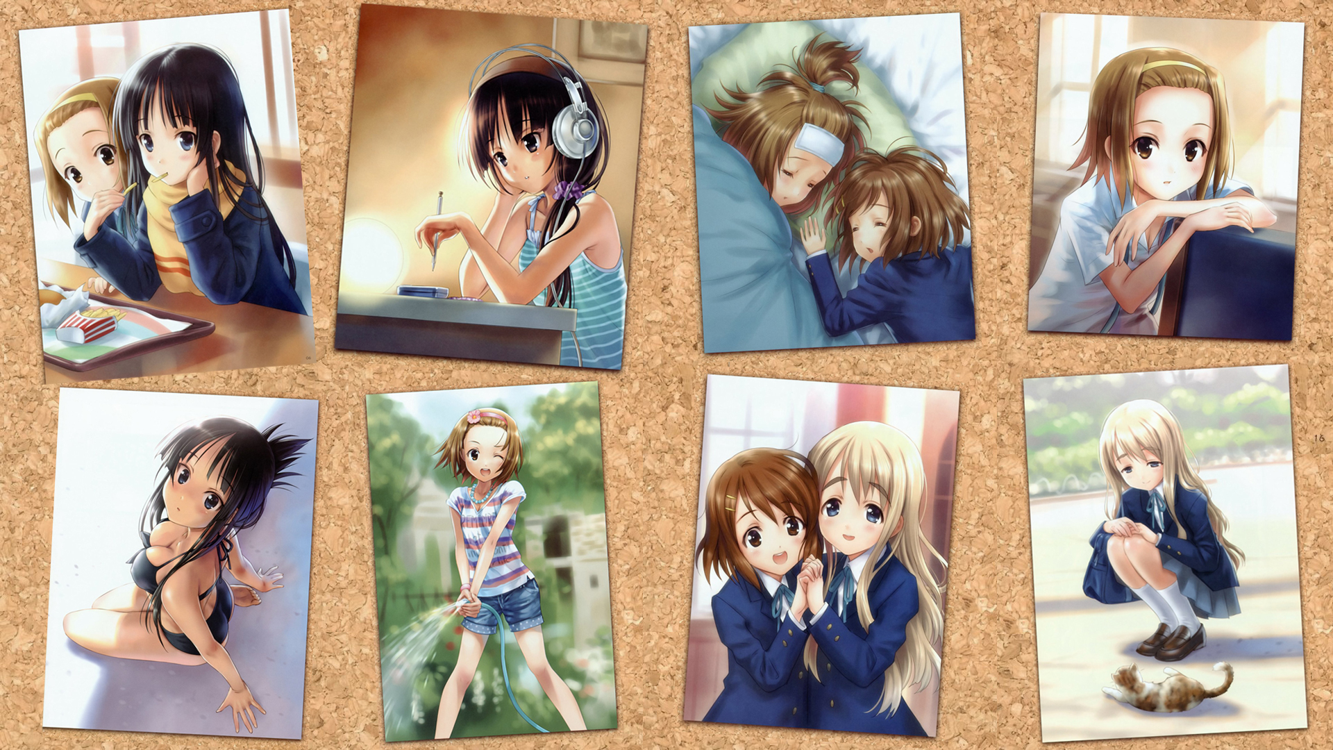K-ON!, school uniforms, Hirasawa Yui, Akiyama Mio, Tainaka Ritsu, Kotobuki Tsumugi, Hirasawa Ui - desktop wallpaper