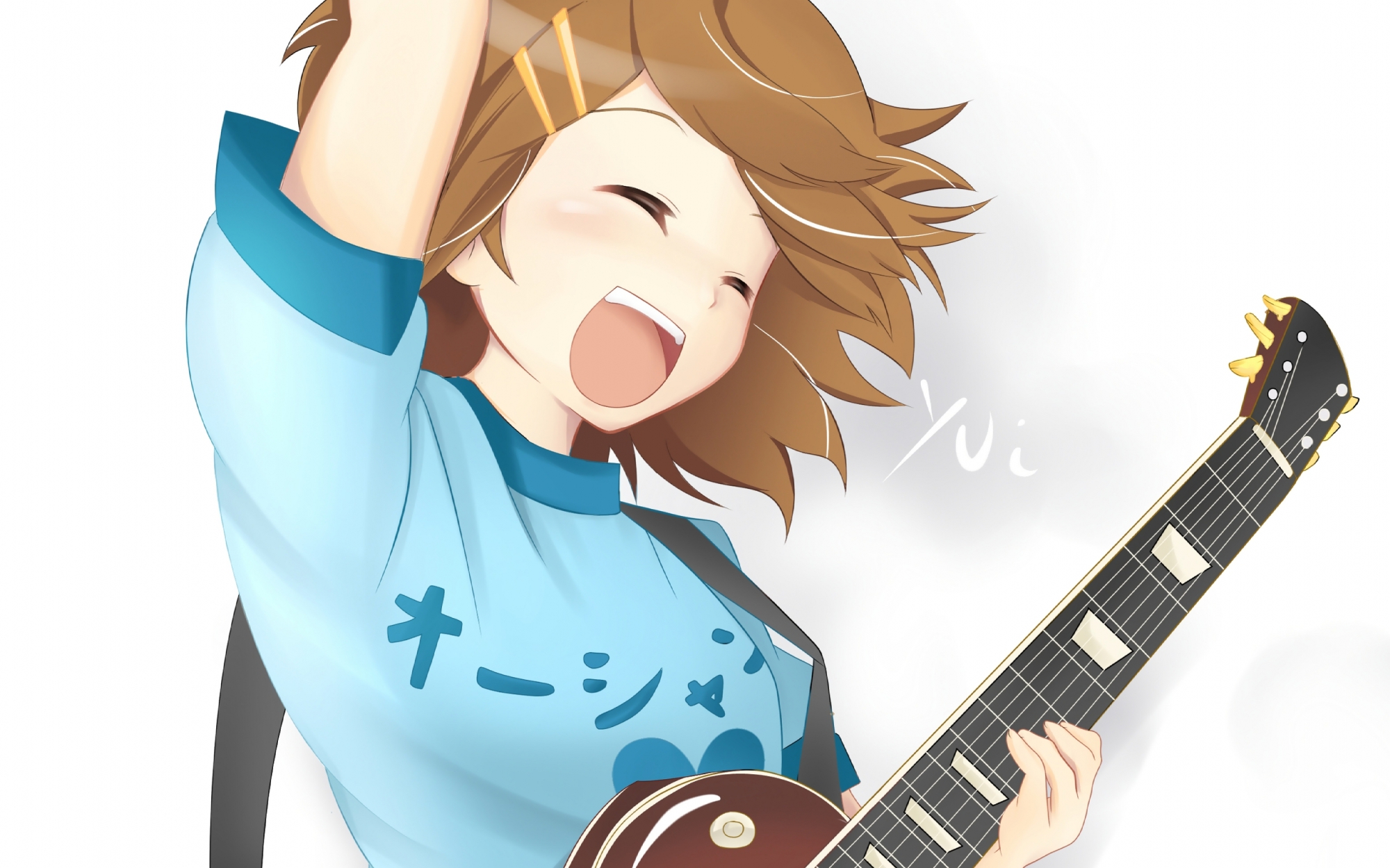 K-ON!, Hirasawa Yui, guitars, anime girls, guitarists - desktop wallpaper