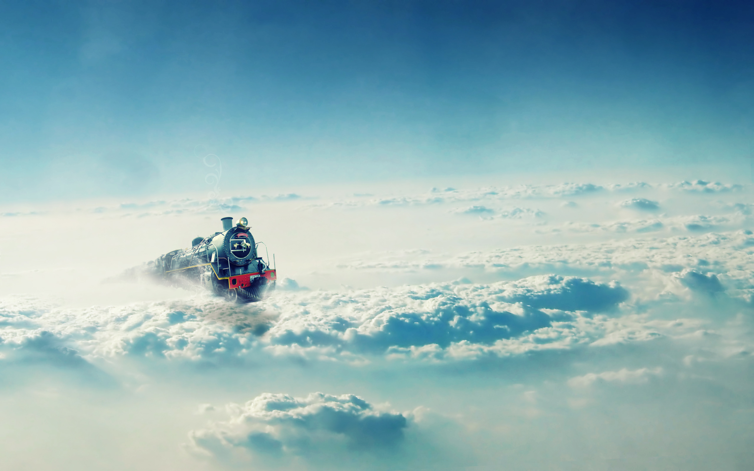clouds, trains - desktop wallpaper