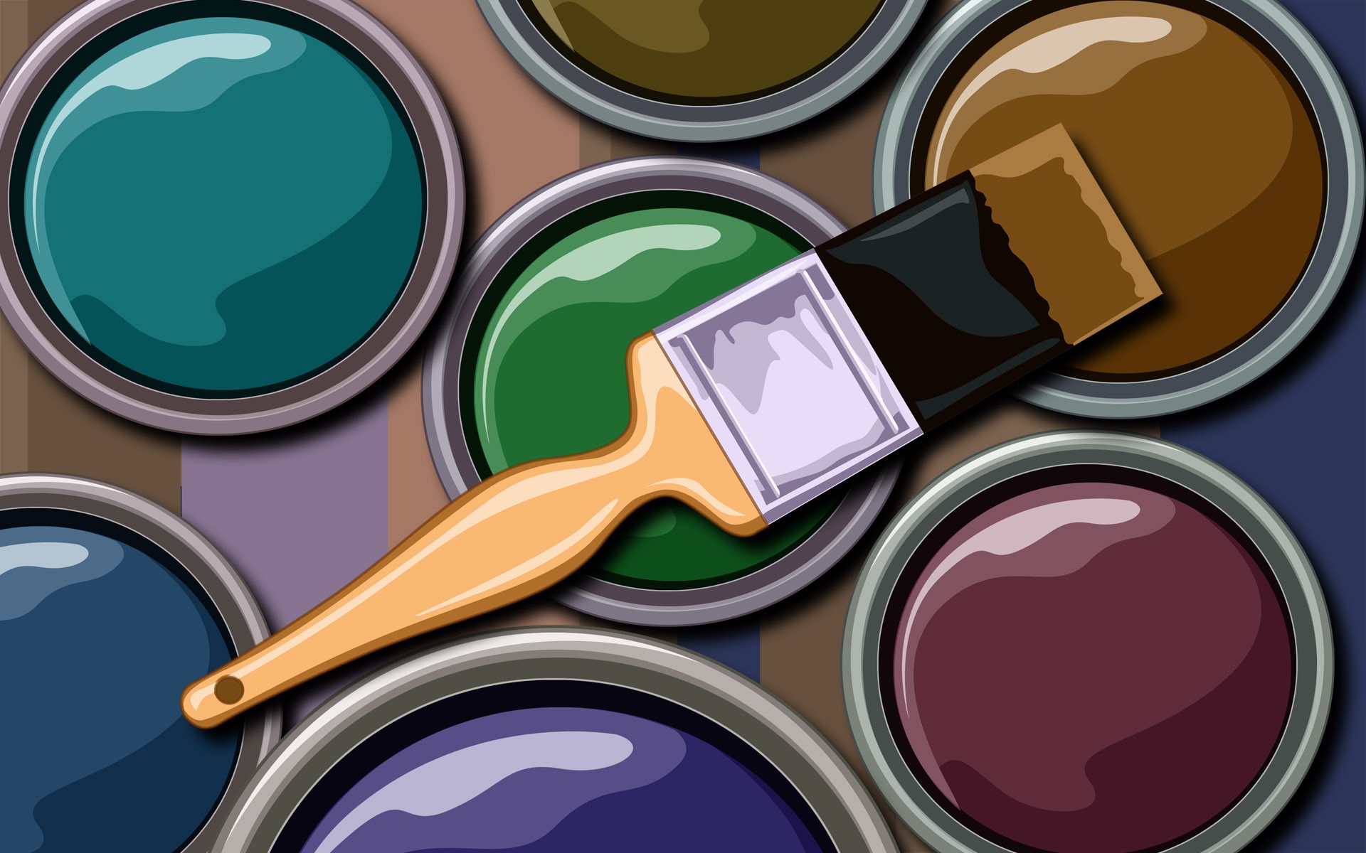 multicolor, vectors, paint, paint brushes - desktop wallpaper