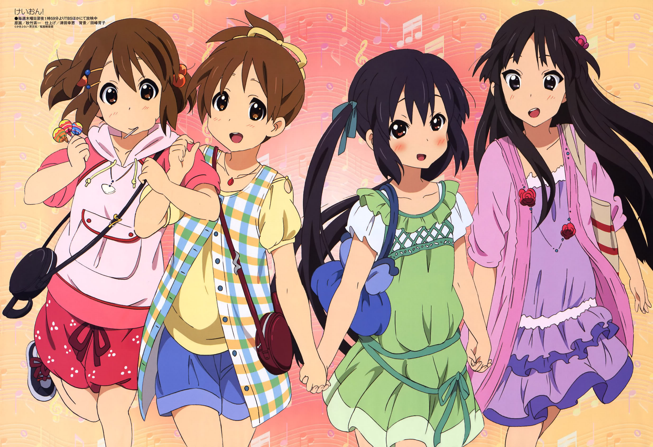 K-ON!, Hirasawa Yui, Akiyama Mio, Nakano Azusa, anime, Hirasawa Ui - desktop wallpaper