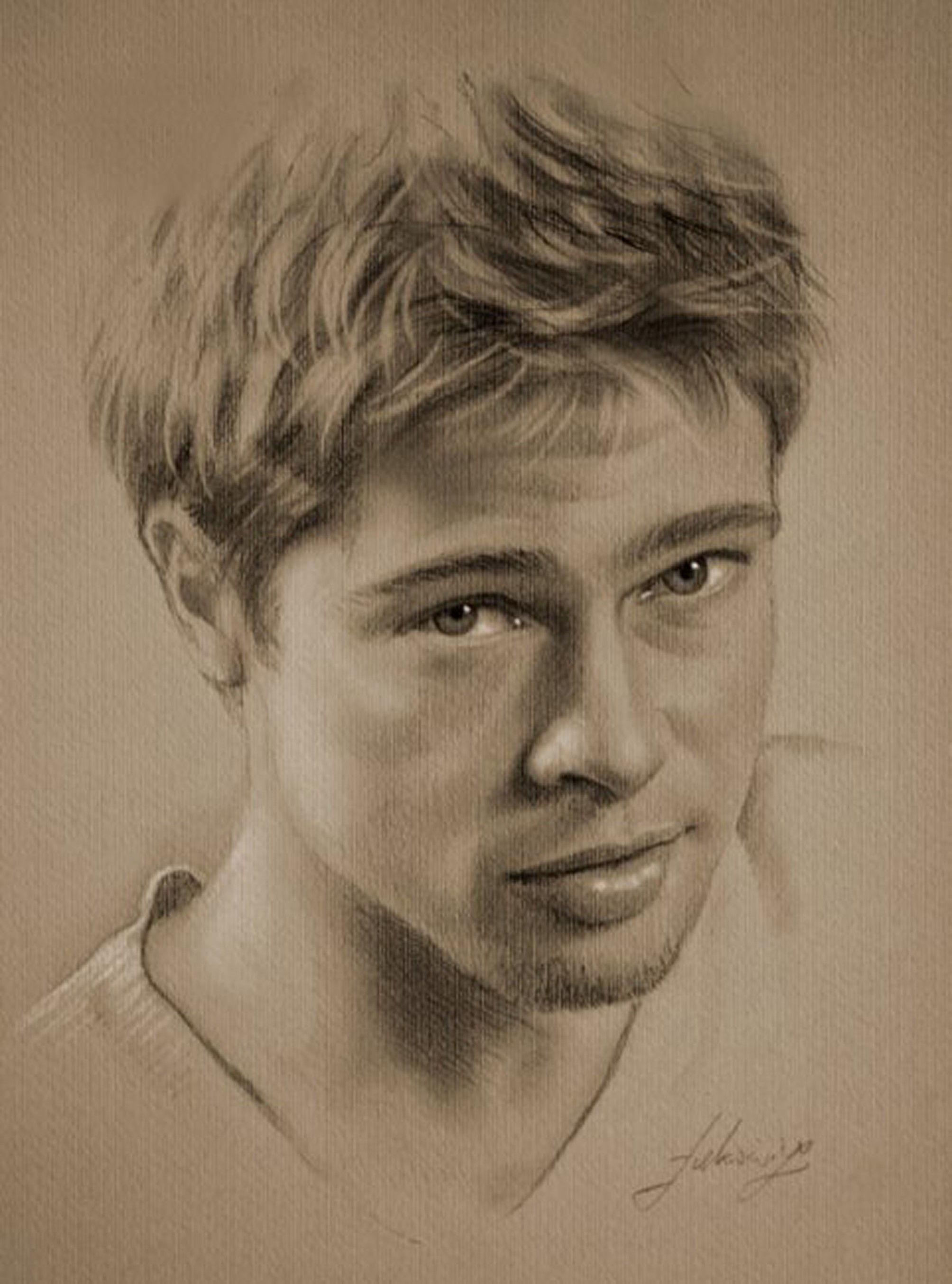 artistic, Brad Pitt, sketches - desktop wallpaper