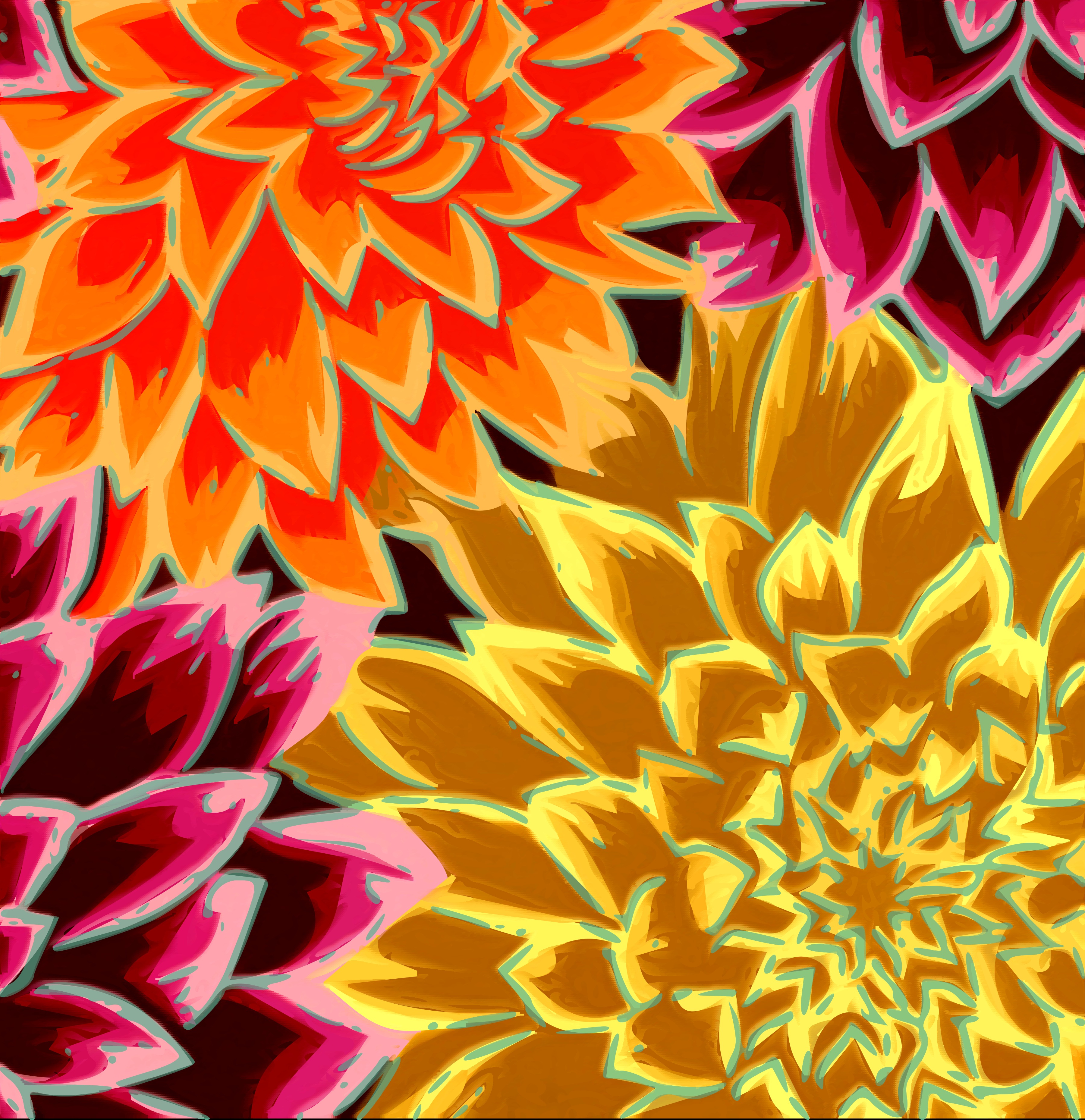 flowers, artwork - desktop wallpaper