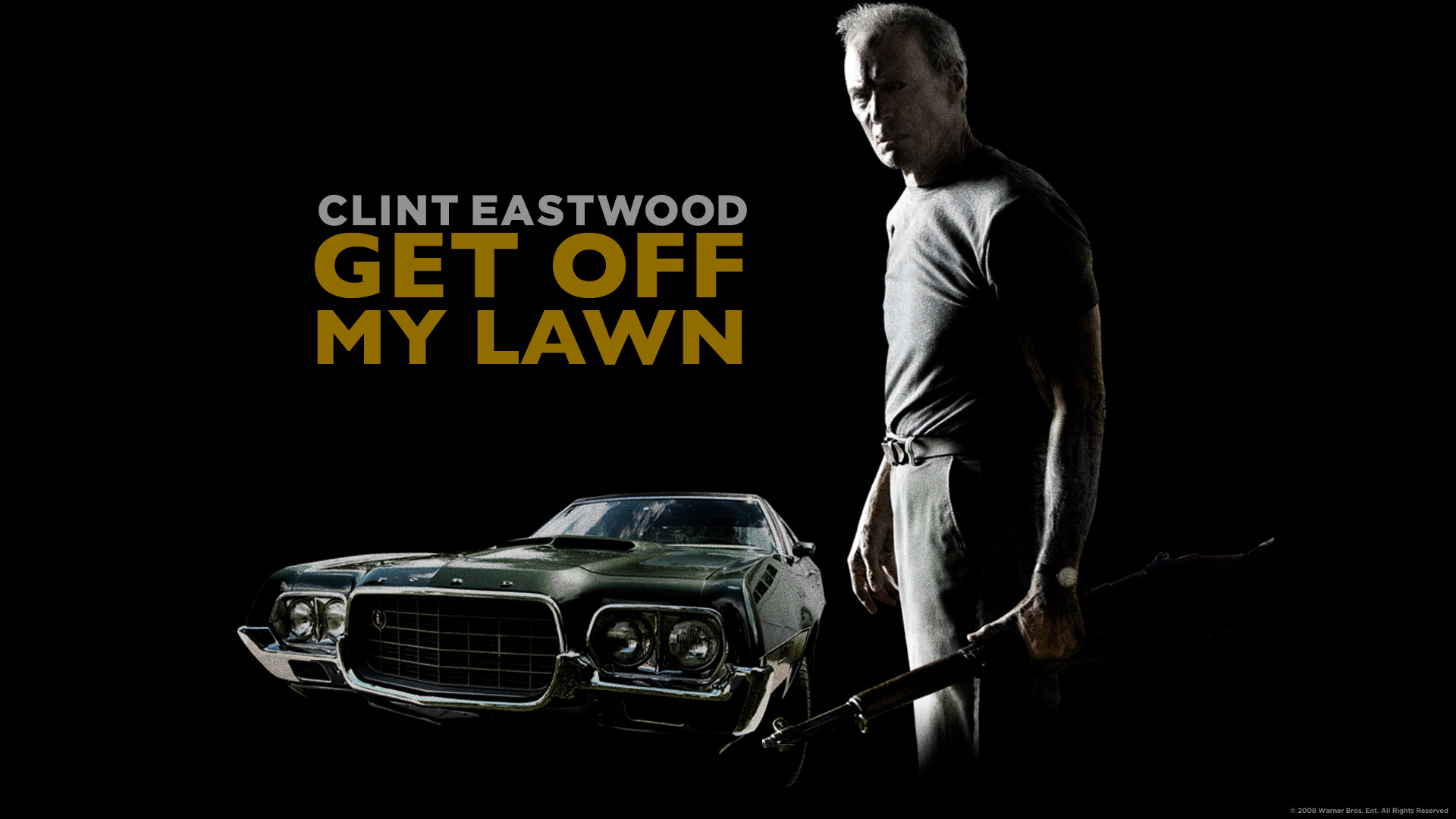 movies, Clint Eastwood, Gran Torino, black background - desktop wallpaper