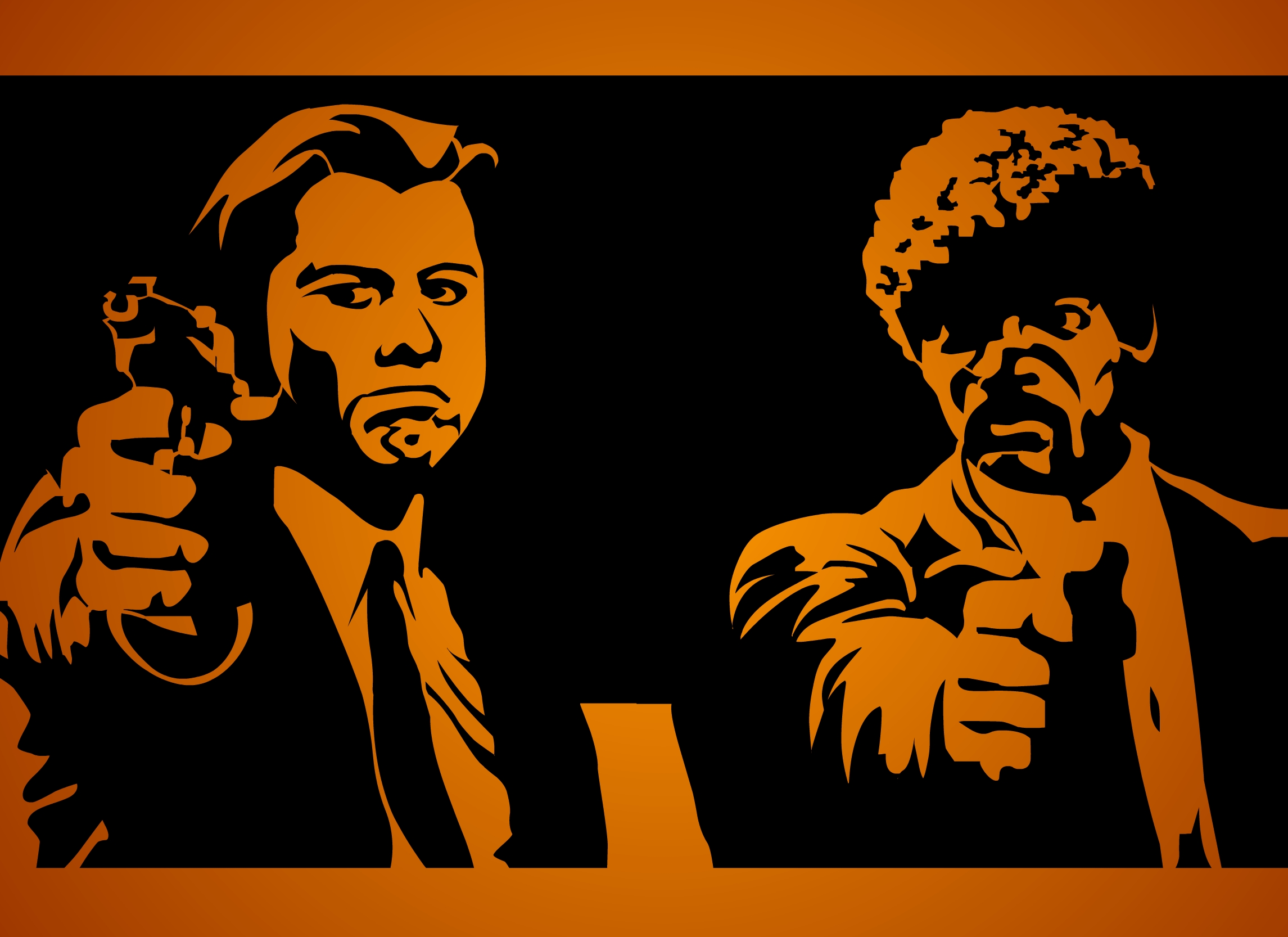 movies, Pulp Fiction, Samuel L. Jackson, John Travolta - desktop wallpaper