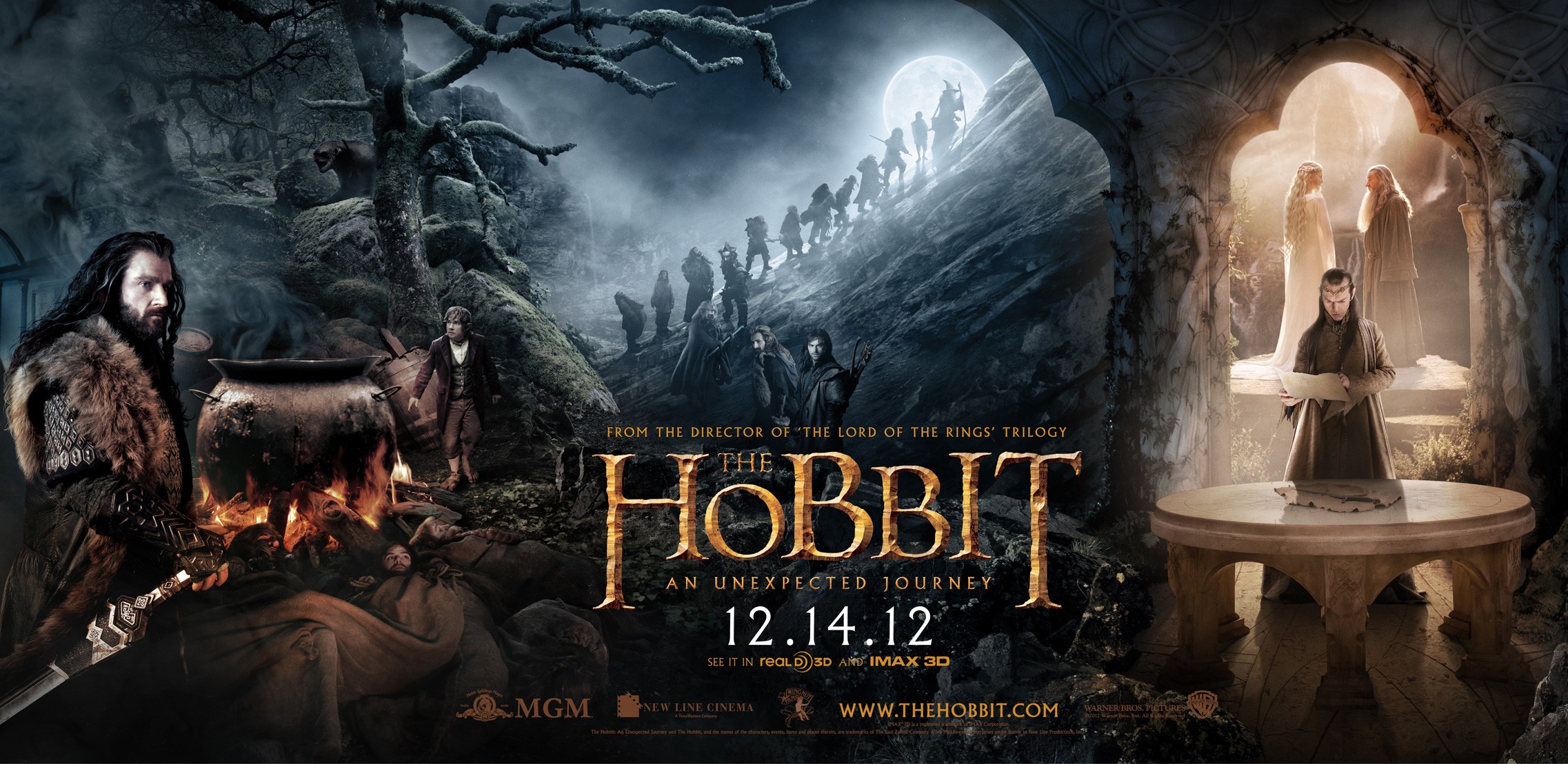 Gandalf, The Hobbit, movie posters, Bilbo Baggins, Galadriel, Elrond, Thorin Oakenshield, Kili, Fili, Richard Armitage - desktop wallpaper