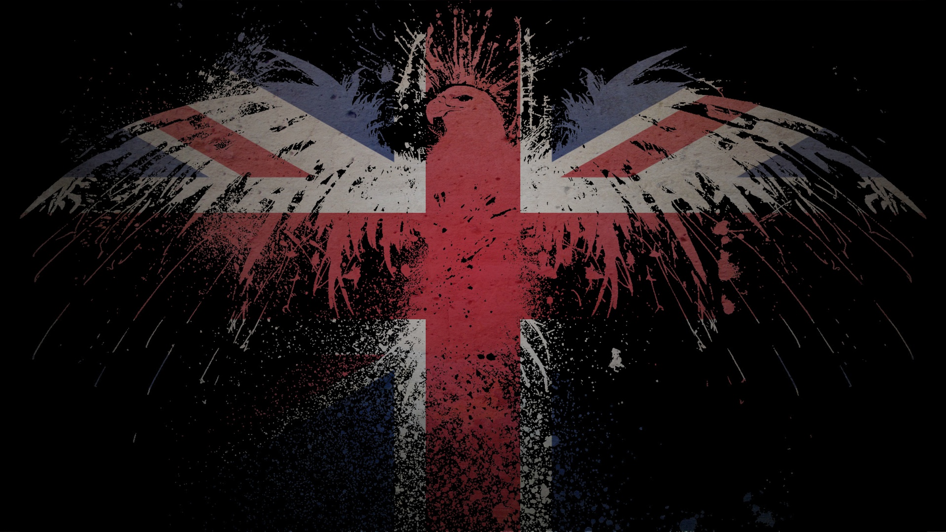 eagles, flags, United Kingdom - desktop wallpaper