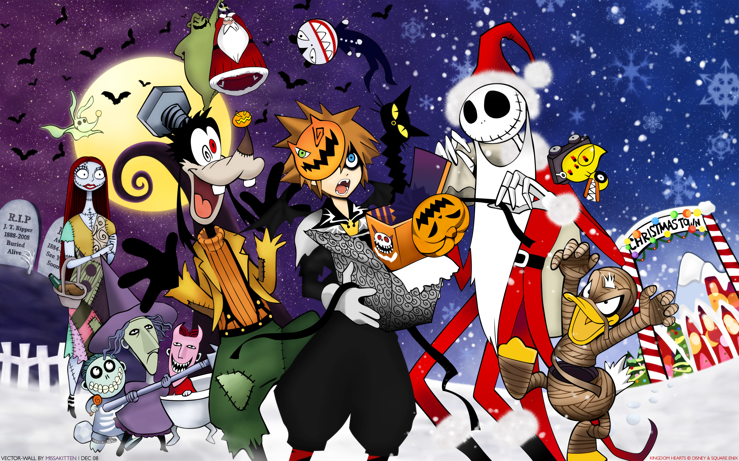 Kingdom Hearts, Halloween, Sora (Kingdom Hearts), Christmas, Jack Skellington - desktop wallpaper