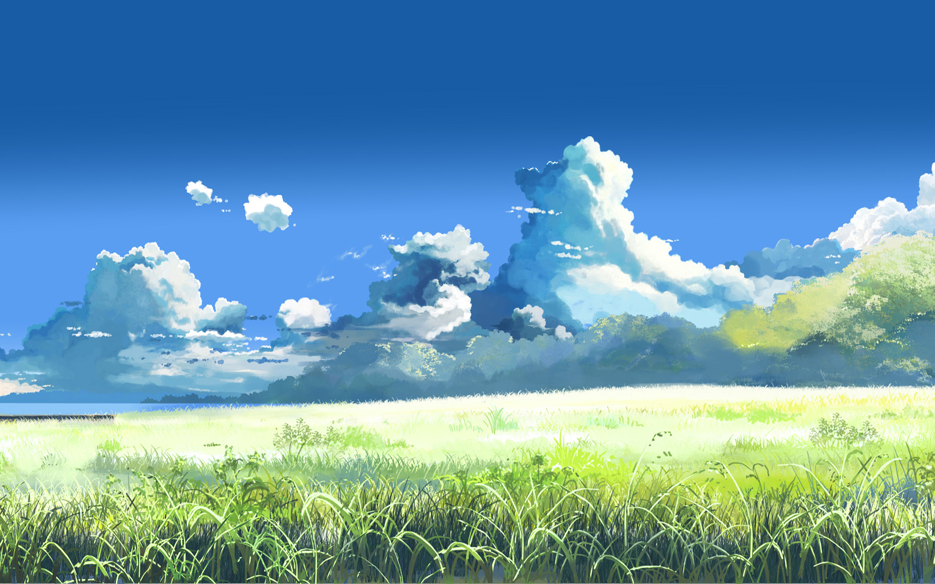 clouds, Makoto Shinkai, scenic, The Place Promised in Our Early Days, blue skies - desktop wallpaper