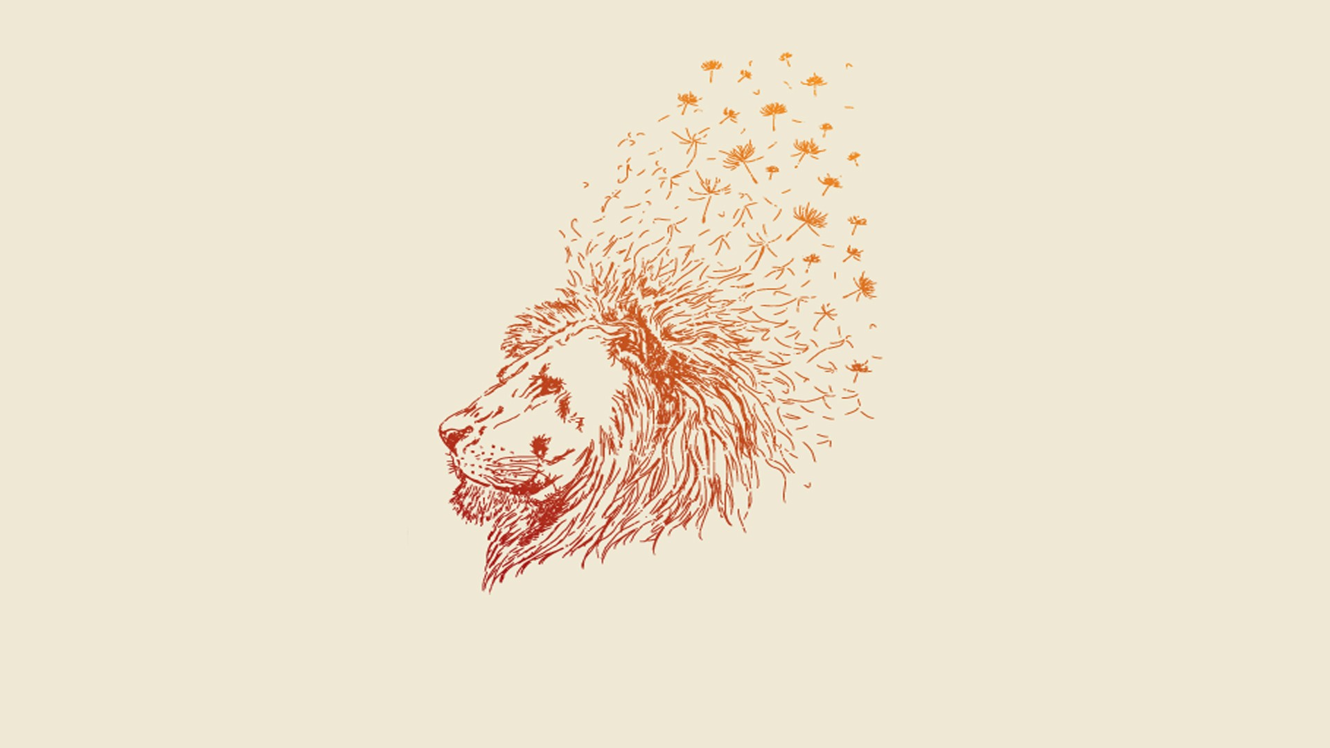minimalistic, artwork, lions - desktop wallpaper