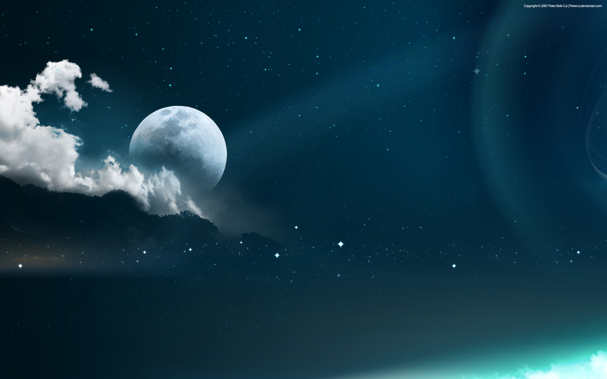 clouds, outer space, dark, stars, planets, Moon, skyscapes - desktop wallpaper
