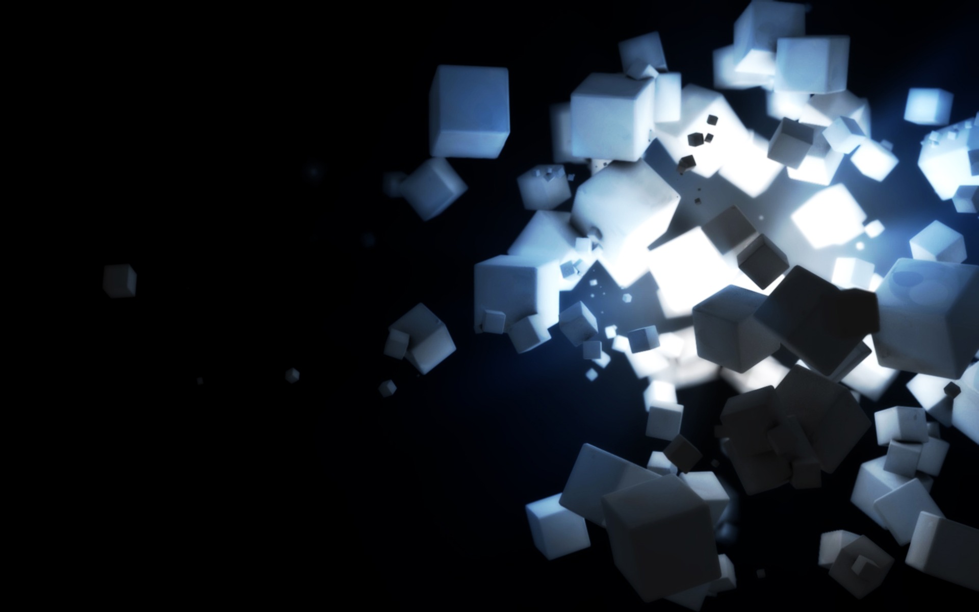 light, black, minimalistic, dark, white, sugar, cubes - desktop wallpaper