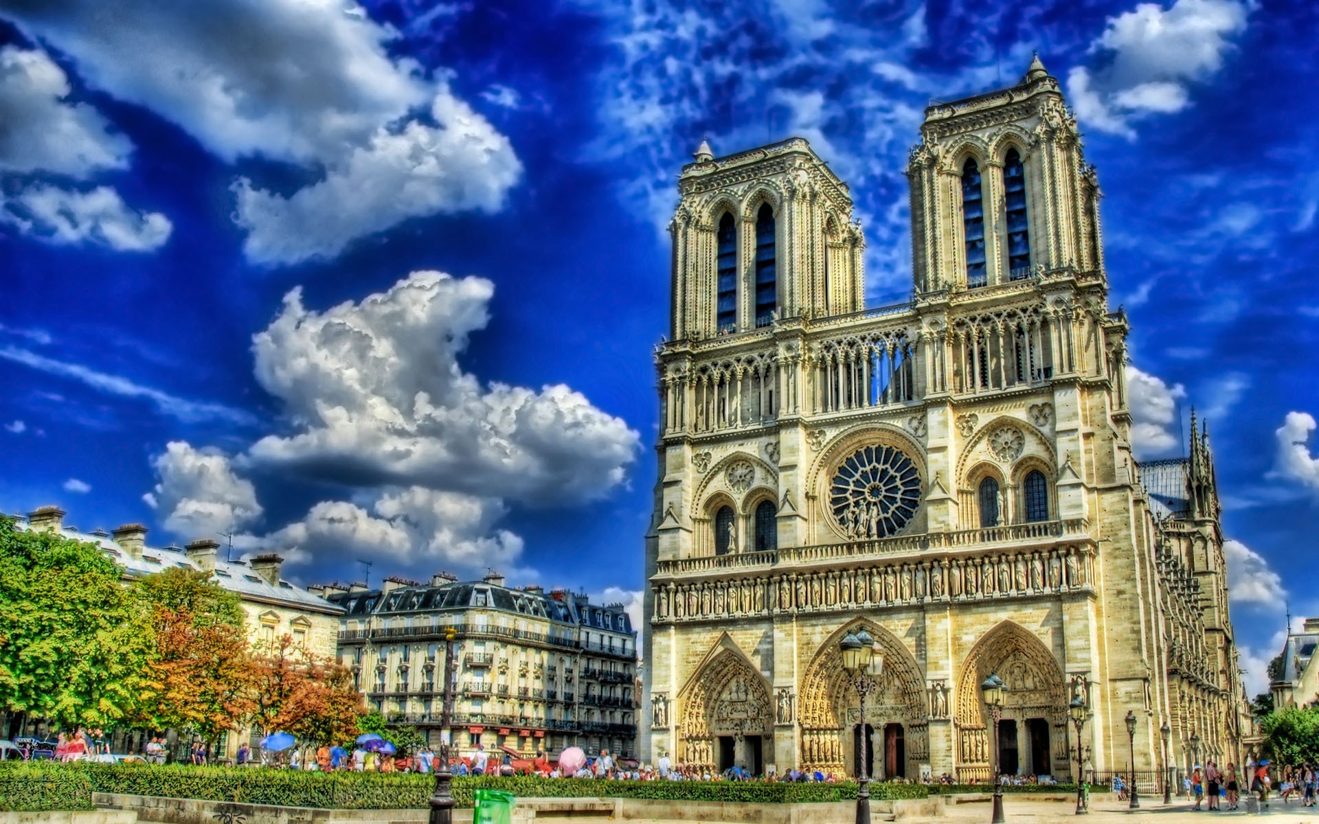 Paris, cathedrals, HDR photography - desktop wallpaper