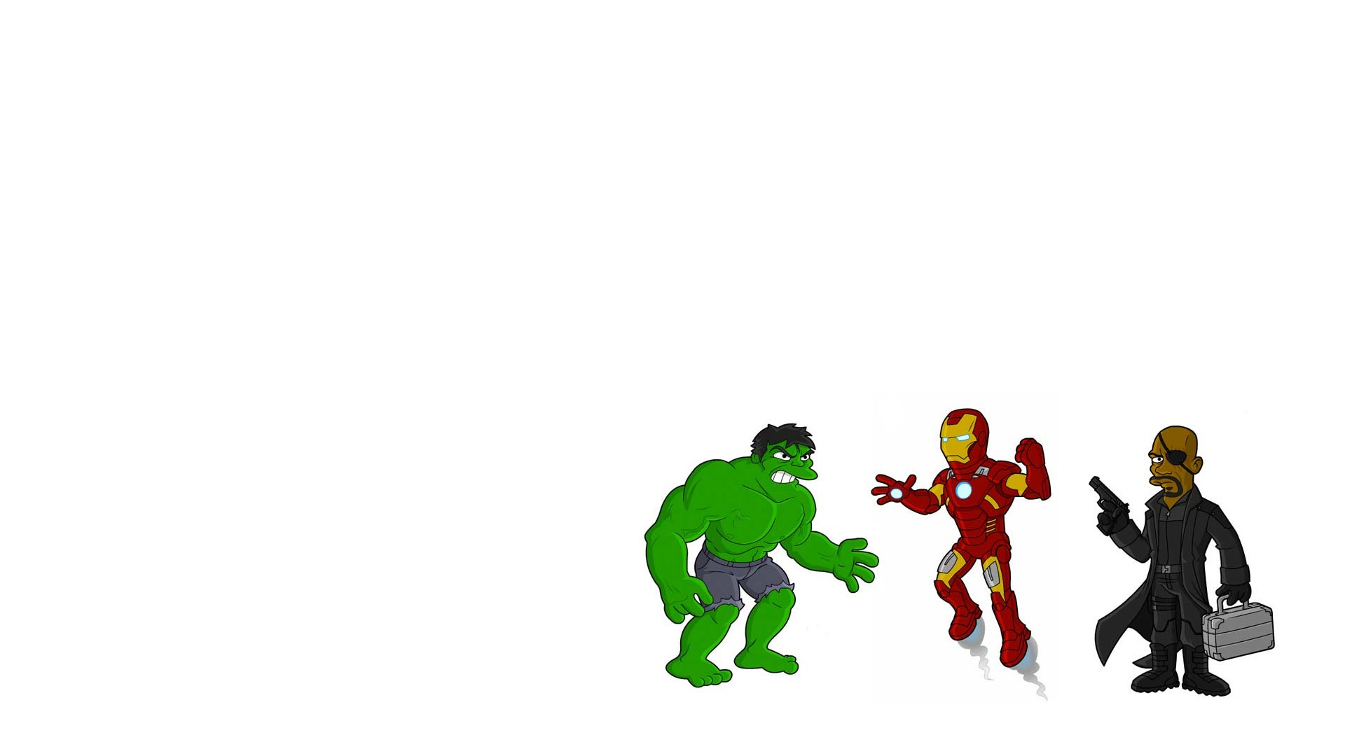 Hulk (comic character), Iron Man, The Simpsons, The Avengers, Nick Fury - desktop wallpaper