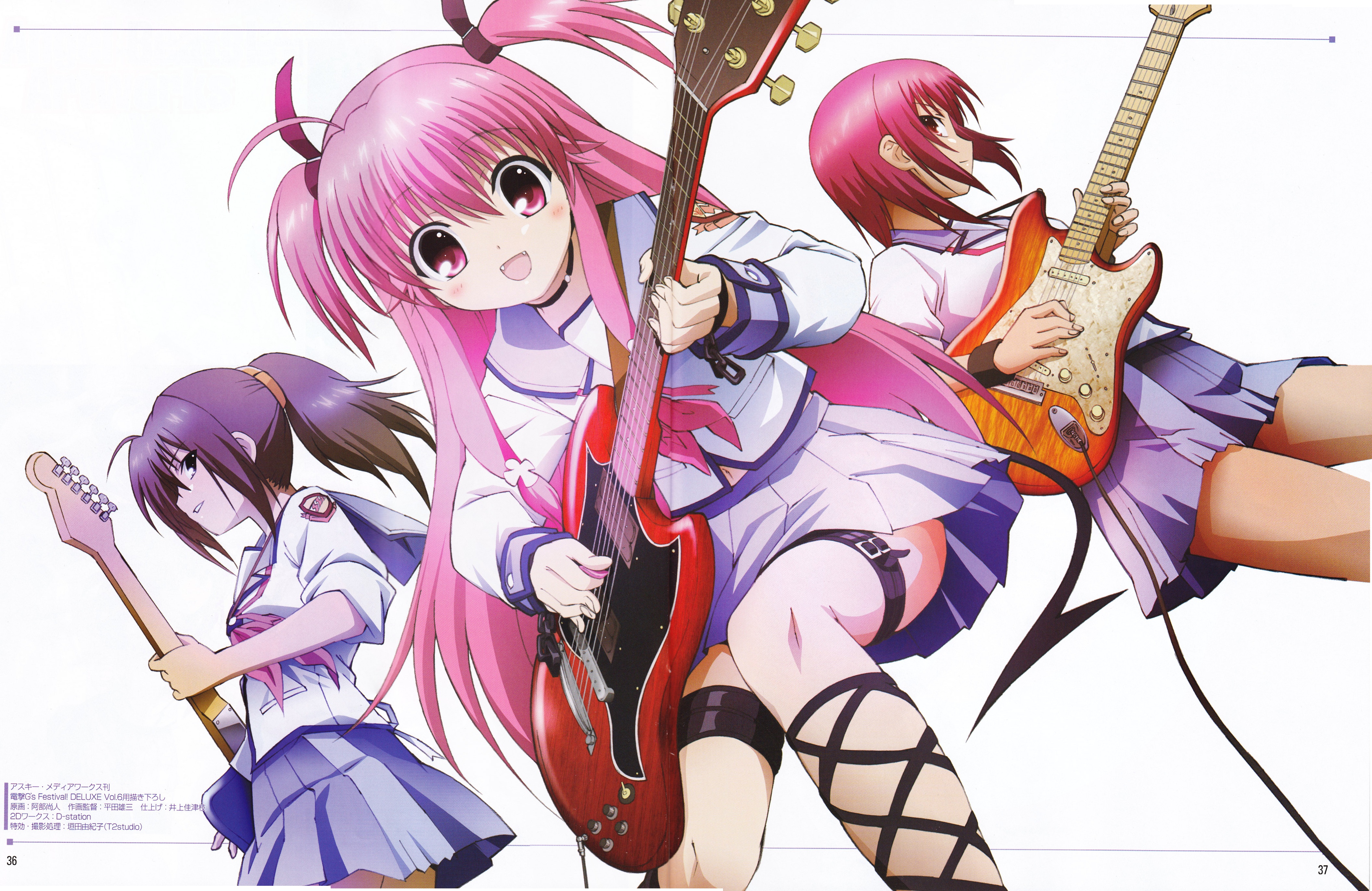 Angel Beats Bass Guitars Hisako Yui Angel Beats Girls Dead Monster Free Wallpaper Wallpaperjam Com