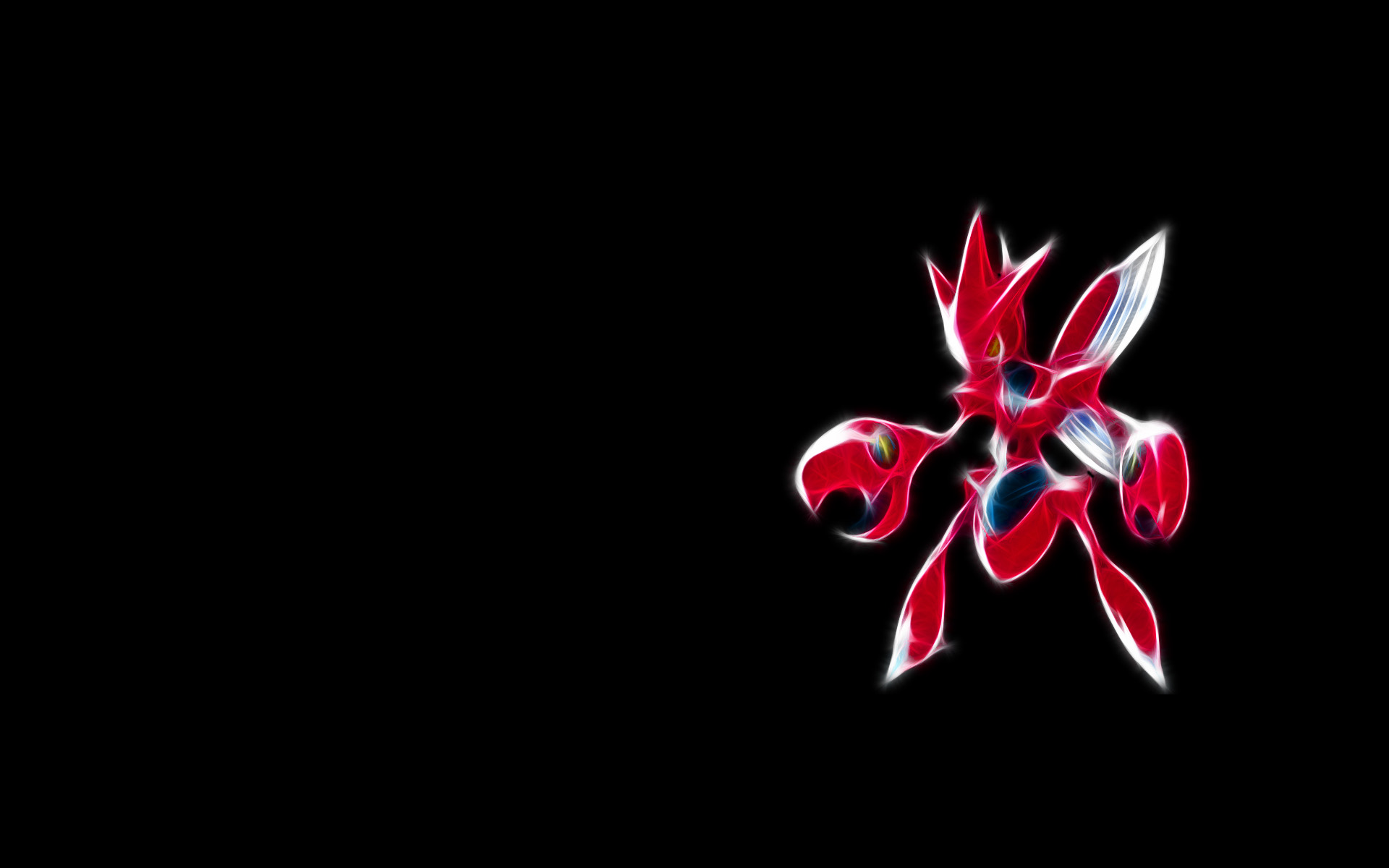 Fractalius, Pokémon, black background, anime