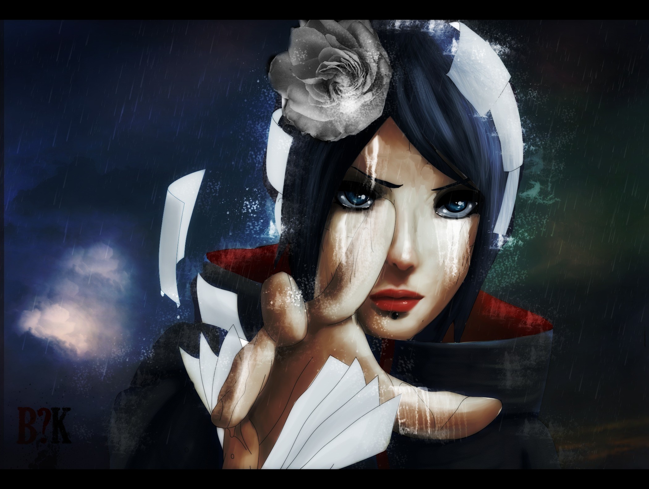 Paper Rain Blue Eyes Naruto Shippuden Akatsuki Blue Hair Paper Rain Blue Eyes Naruto Shippuden Akatsuki Blue Hair