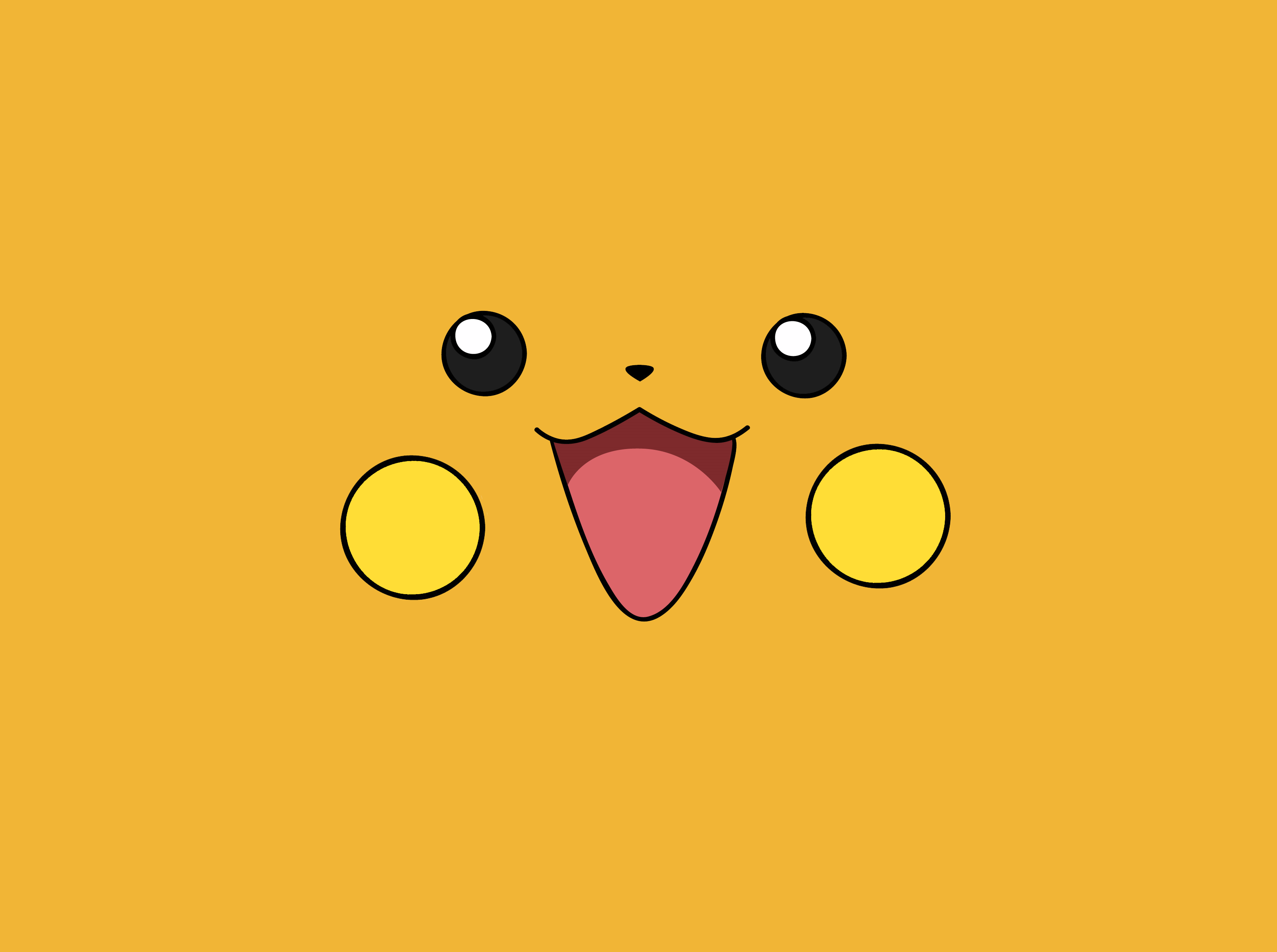 Pokemon Yellow Raichu Anime Faces Simple Free Wallpaper