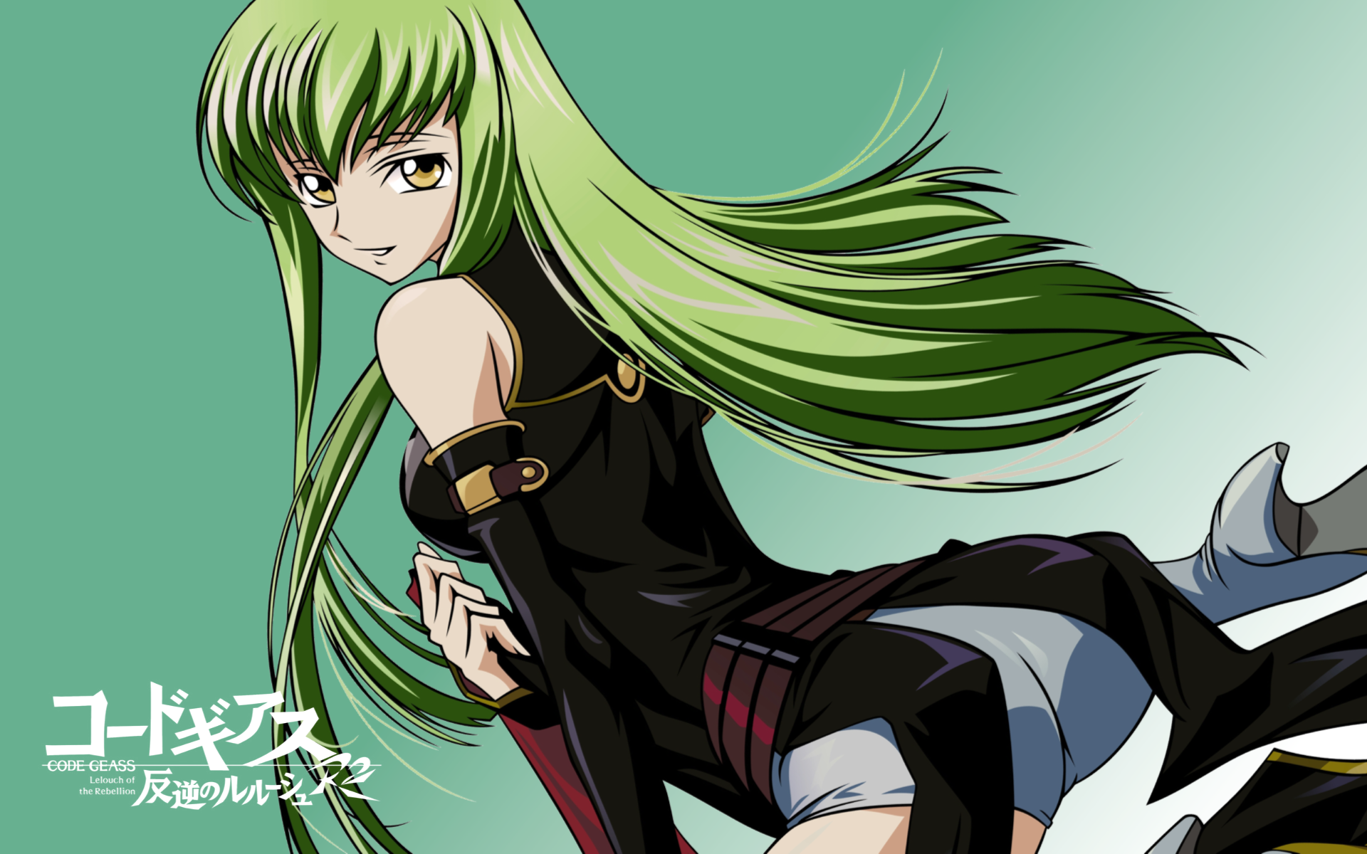 Code Geass Green Hair C C Simple Background Free Wallpaper Wallpaperjam Com