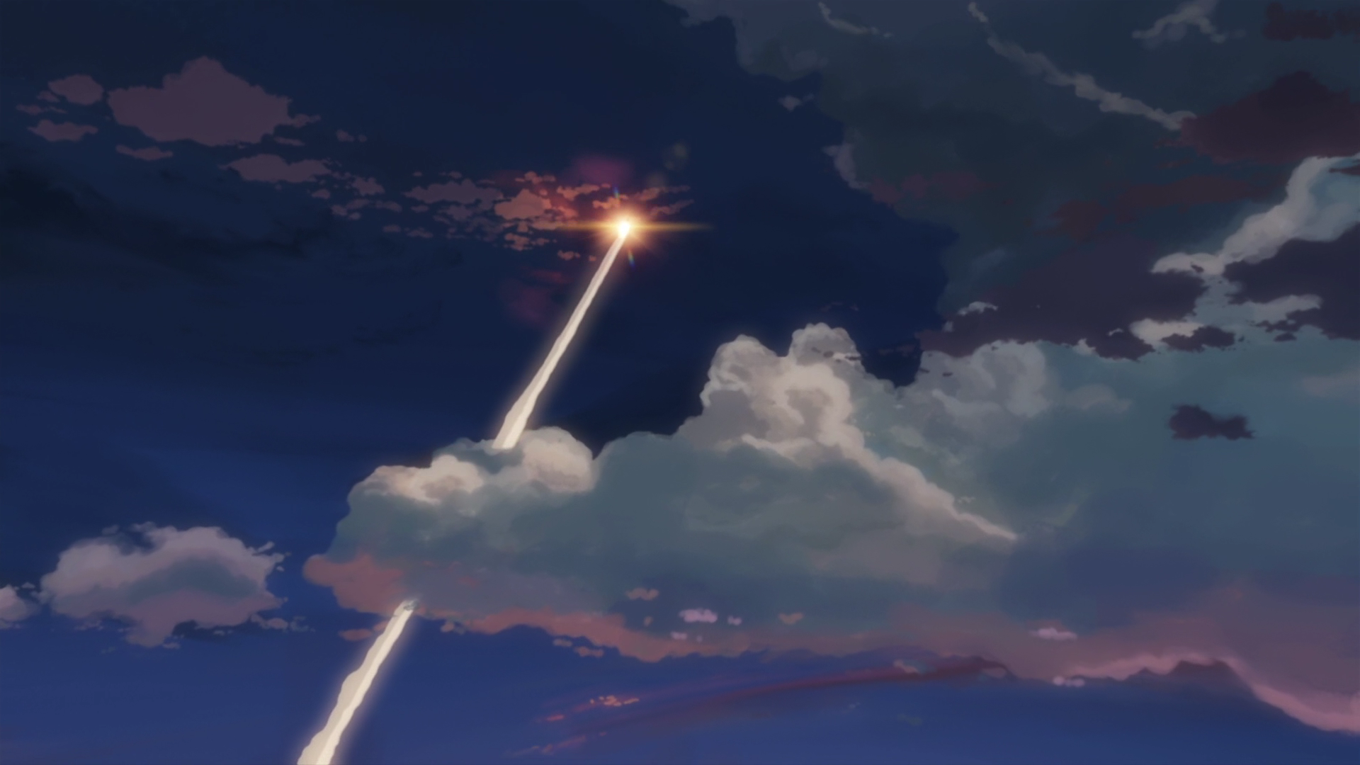 Clouds Night Makoto Shinkai 5 Centimeters Per Second Anime Free Wallpaper Wallpaperjam Com