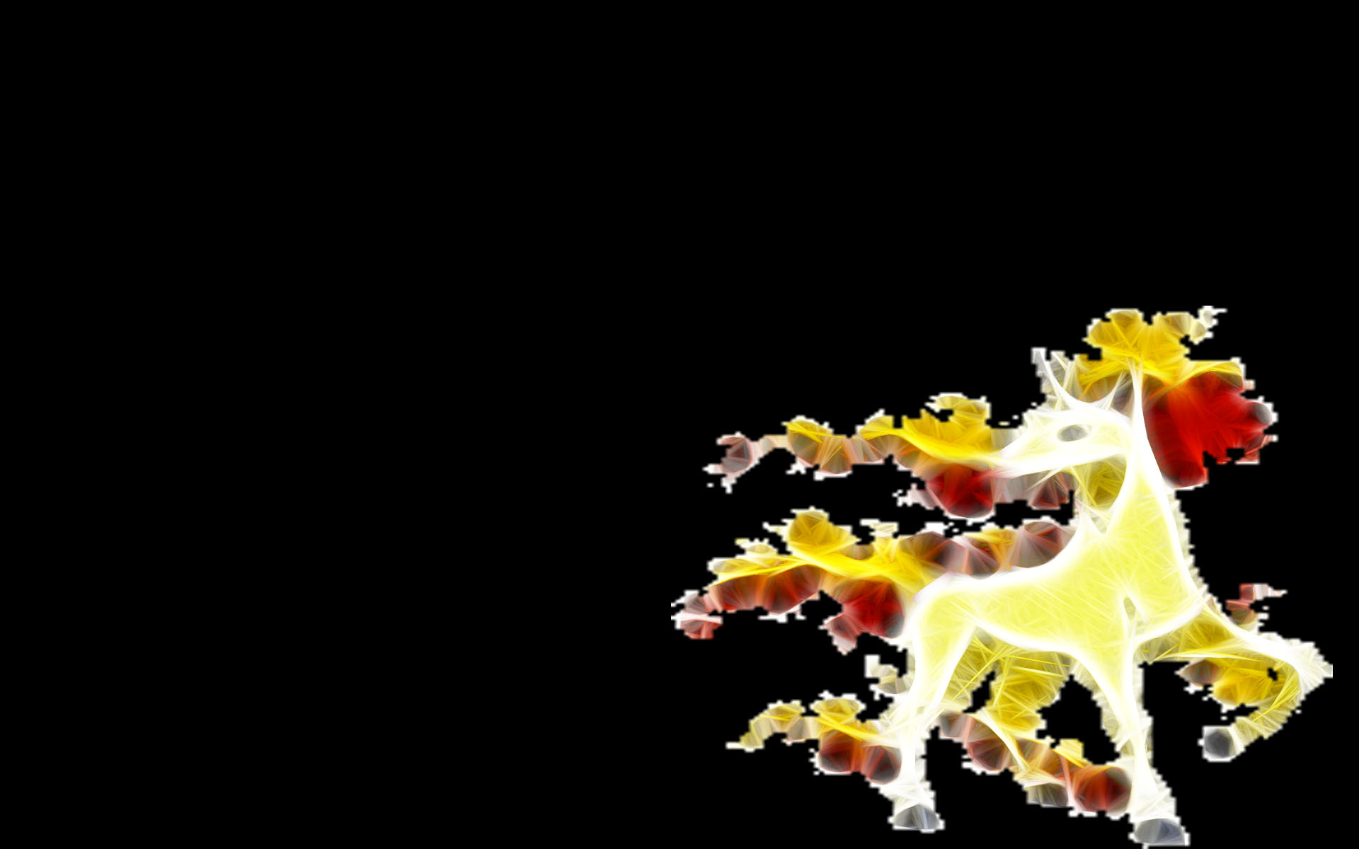 Fractalius, Pokémon, black background, anime