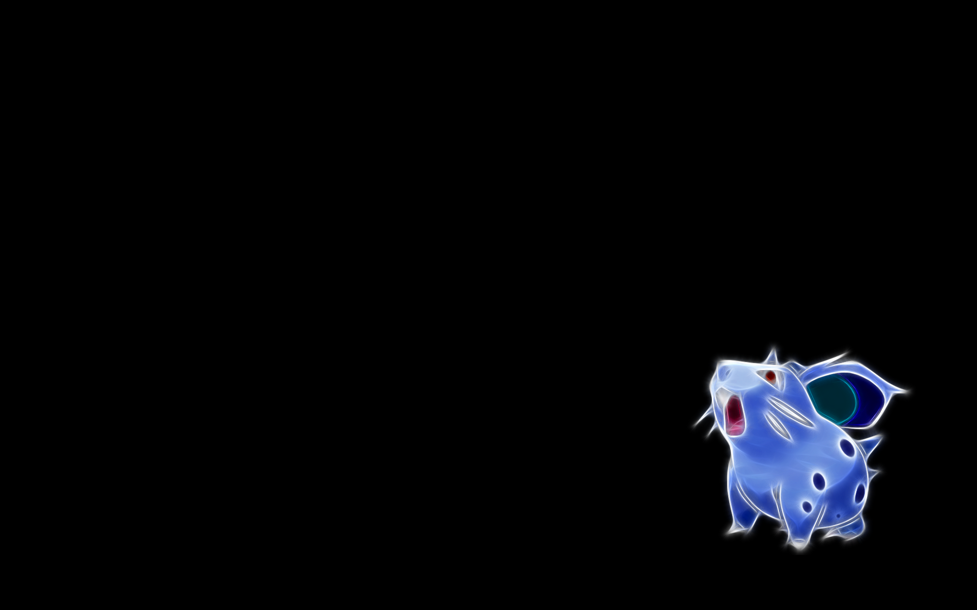 Fractalius, Pokémon, black background, anime