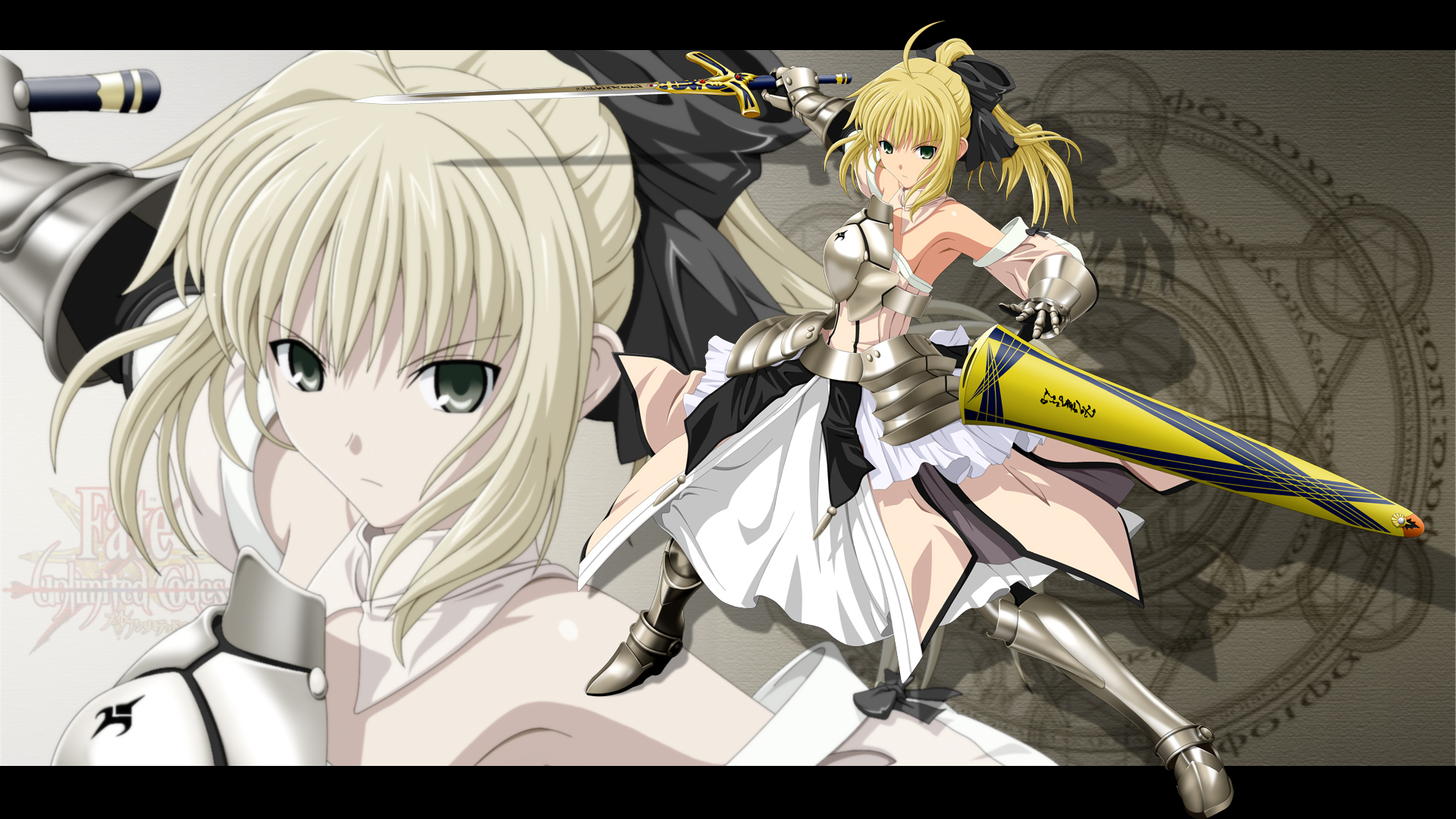 blondes, Fate/Stay Night, dress, Fate Unlimited Codes, Saber, anime girls, Saber Lily, detached sleeves, Fate series - desktop wallpaper