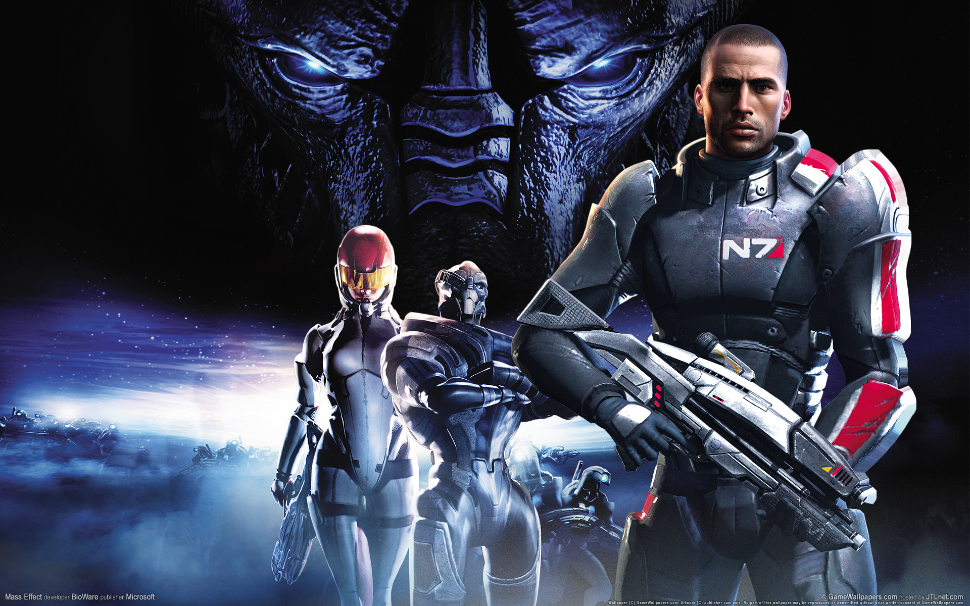 Mass Effect, BioWare, N7, Garrus Vakarian, Commander Shepard, Ashley Williams - desktop wallpaper