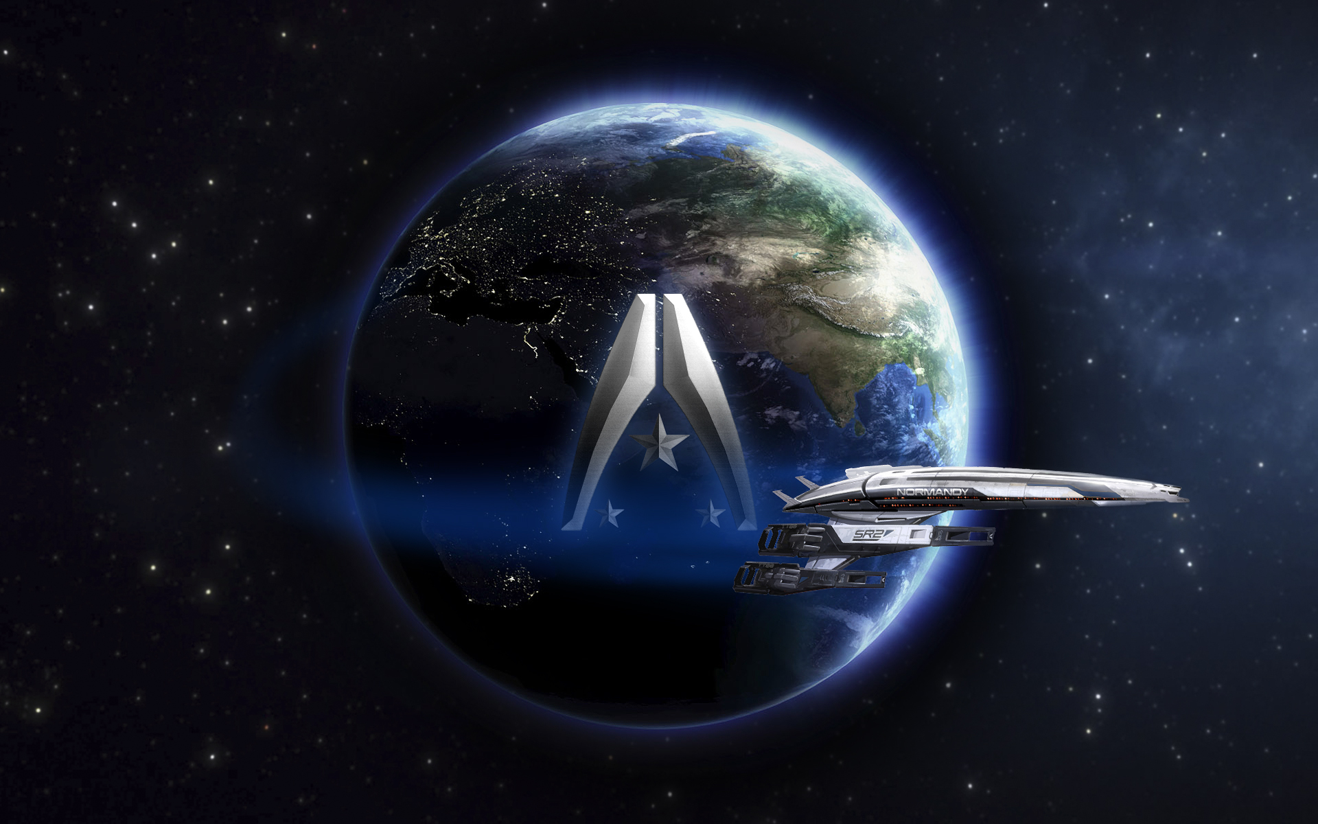 video games, outer space, Normandy, Mass Effect - desktop wallpaper