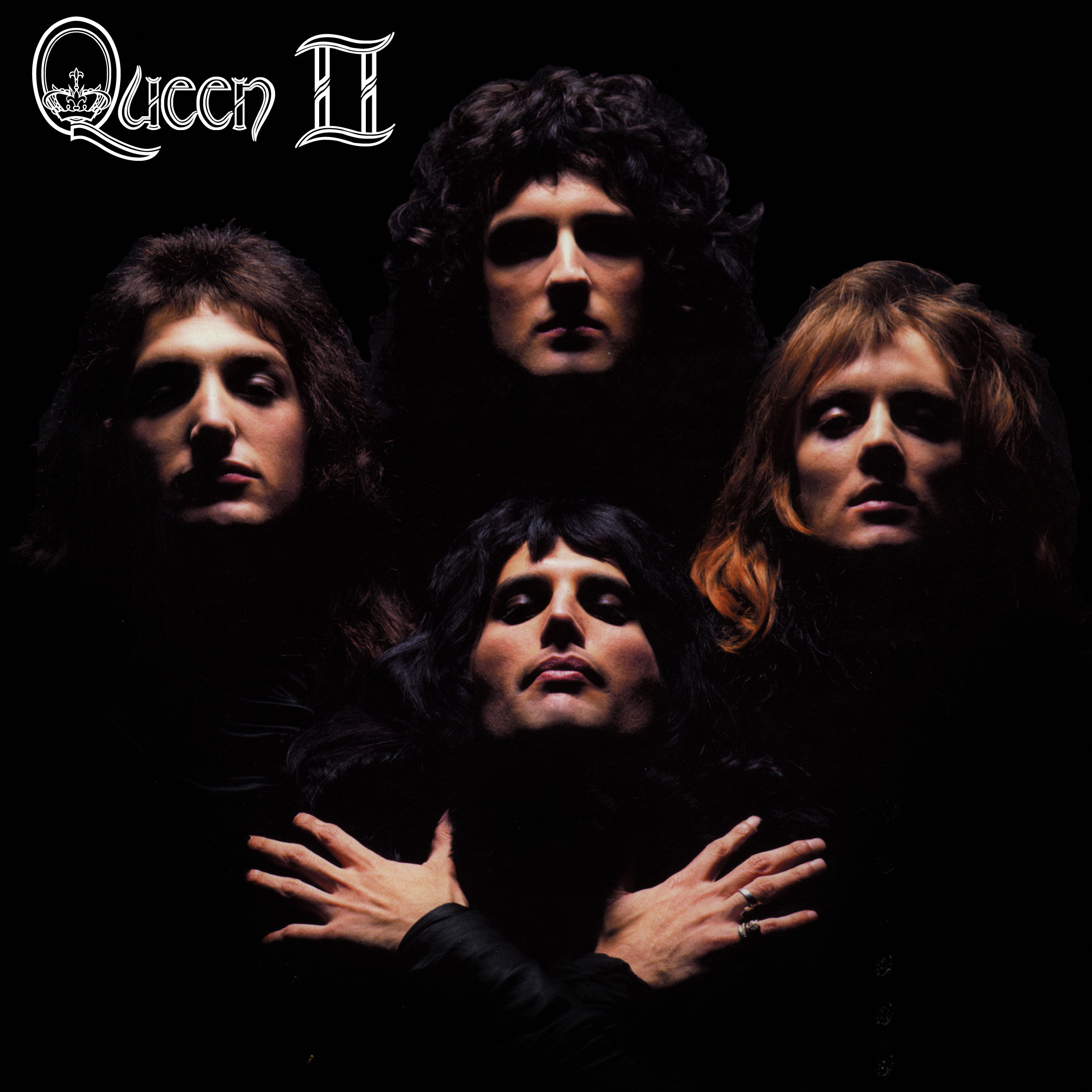 Classic, Rock music, Queen music band, album covers, faces, 1974, 70's, Queen II - desktop wallpaper