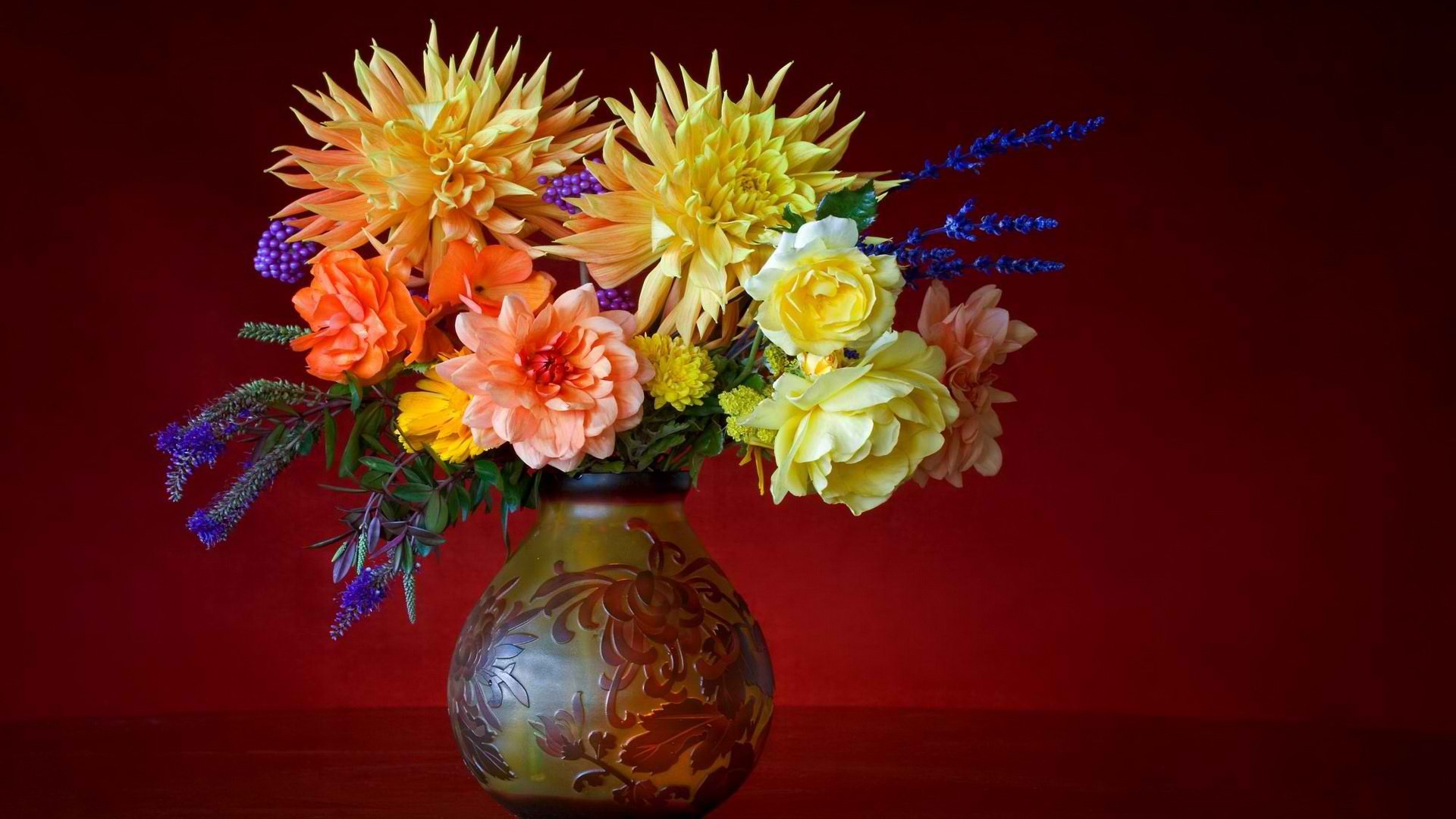 flowers, Classic, simple background - desktop wallpaper