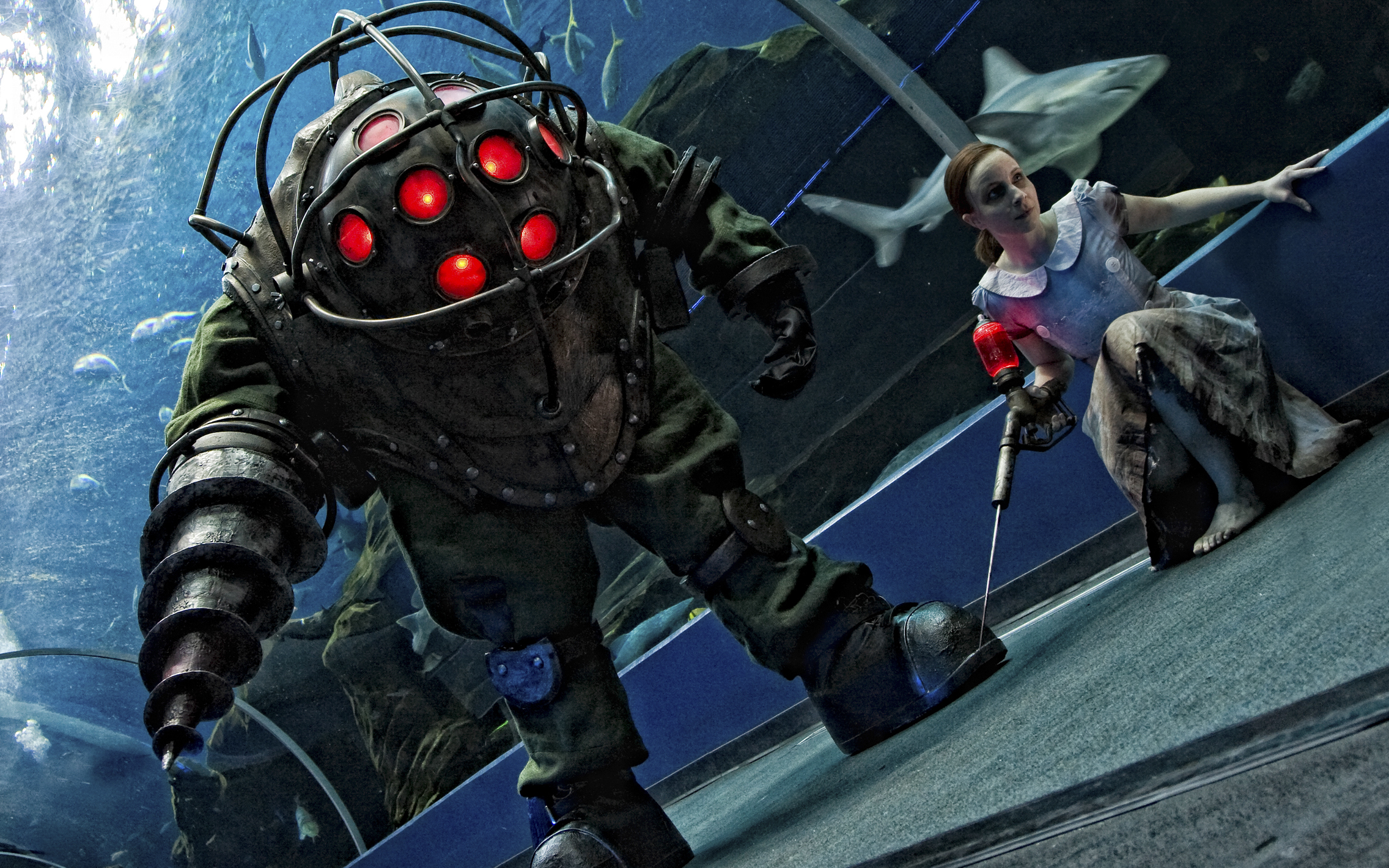 video games, Big Daddy, Little Sister, BioShock - desktop wallpaper