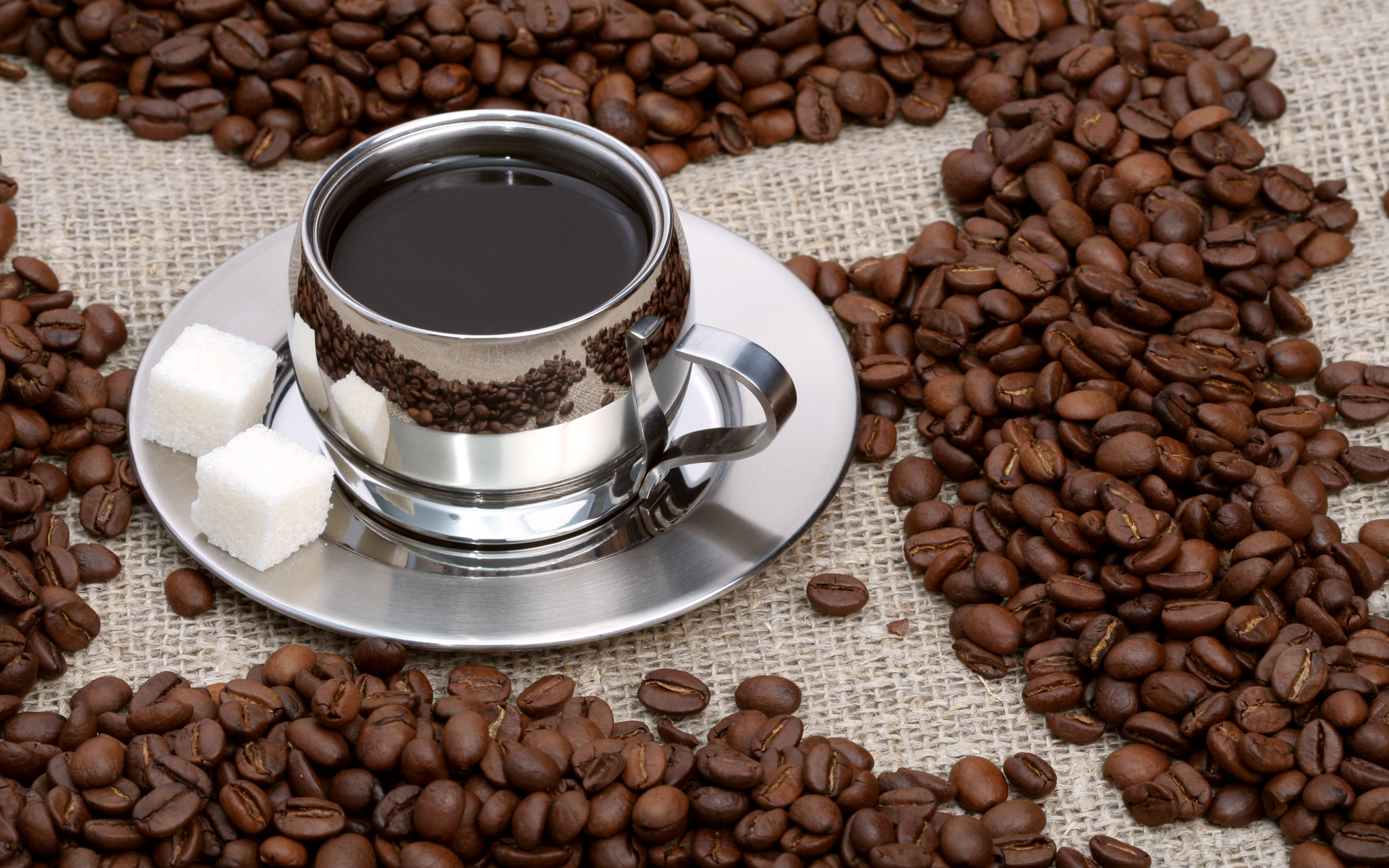 coffee, cups, coffee beans - desktop wallpaper