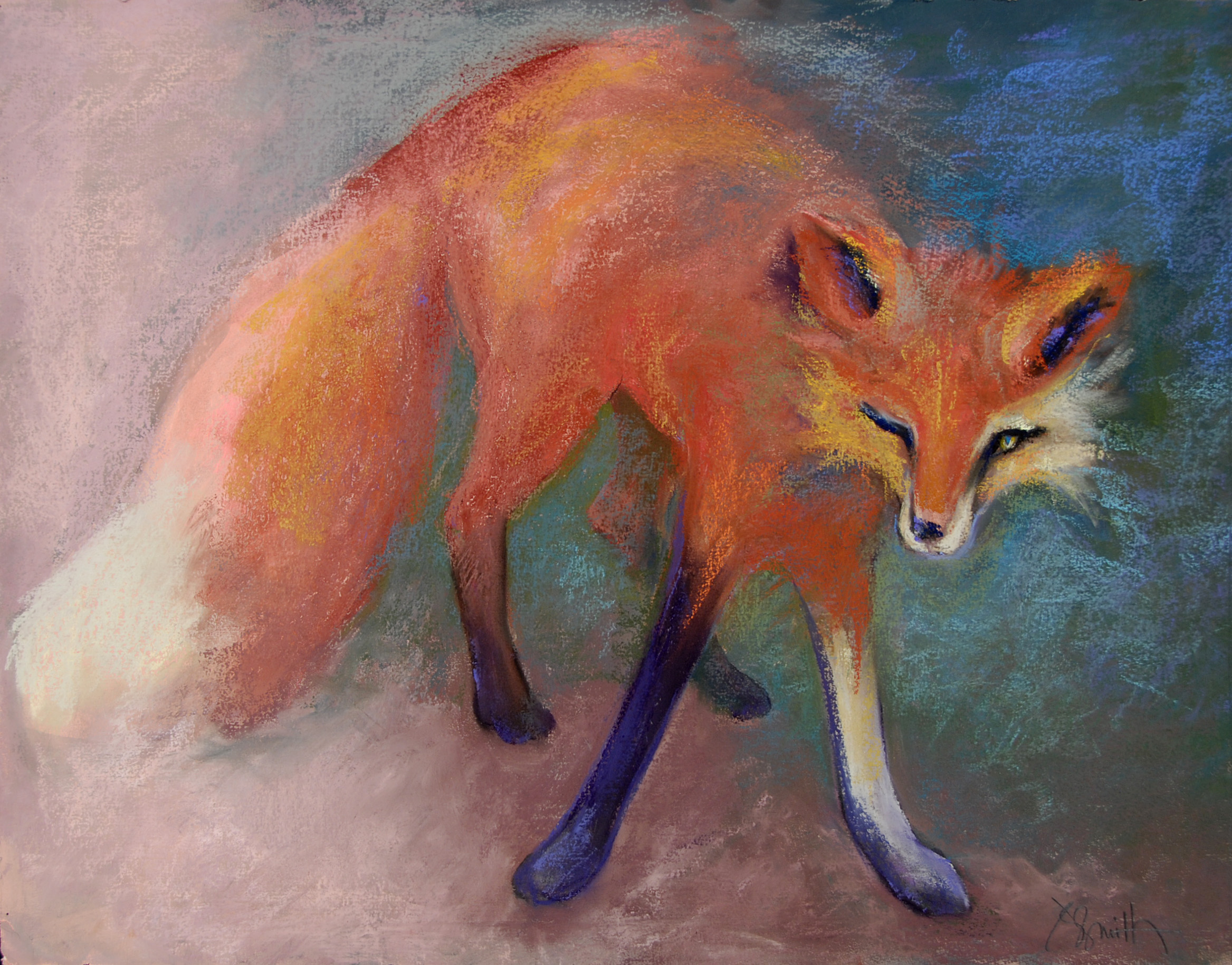 paintings, foxes - desktop wallpaper