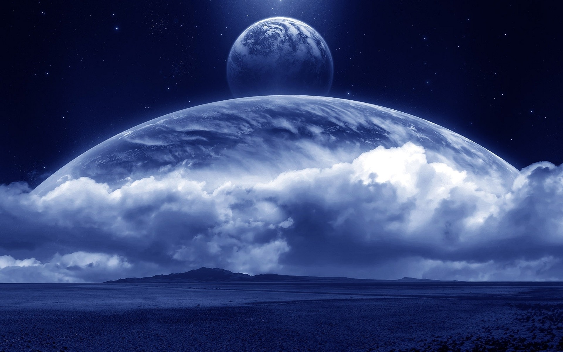 blue, landscapes, planets - desktop wallpaper