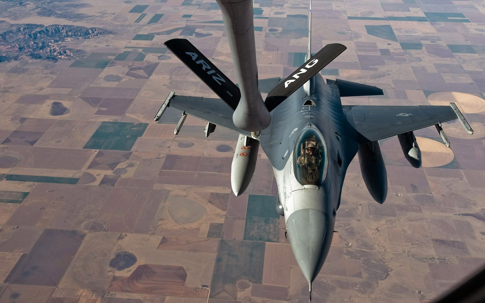 aircraft, war, F-16 Fighting Falcon, fueling - desktop wallpaper