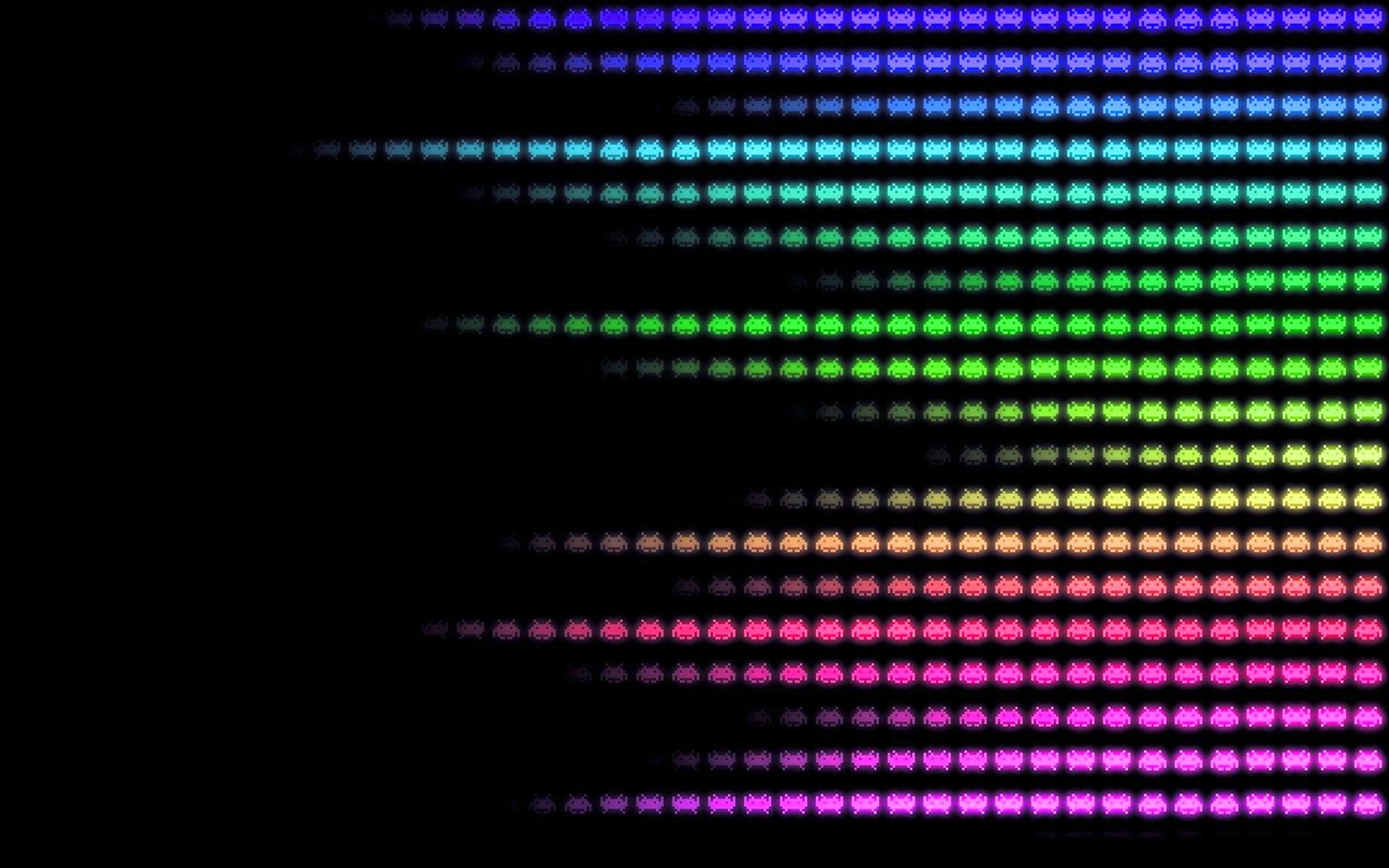 abstract, multicolor, Space Invaders - desktop wallpaper