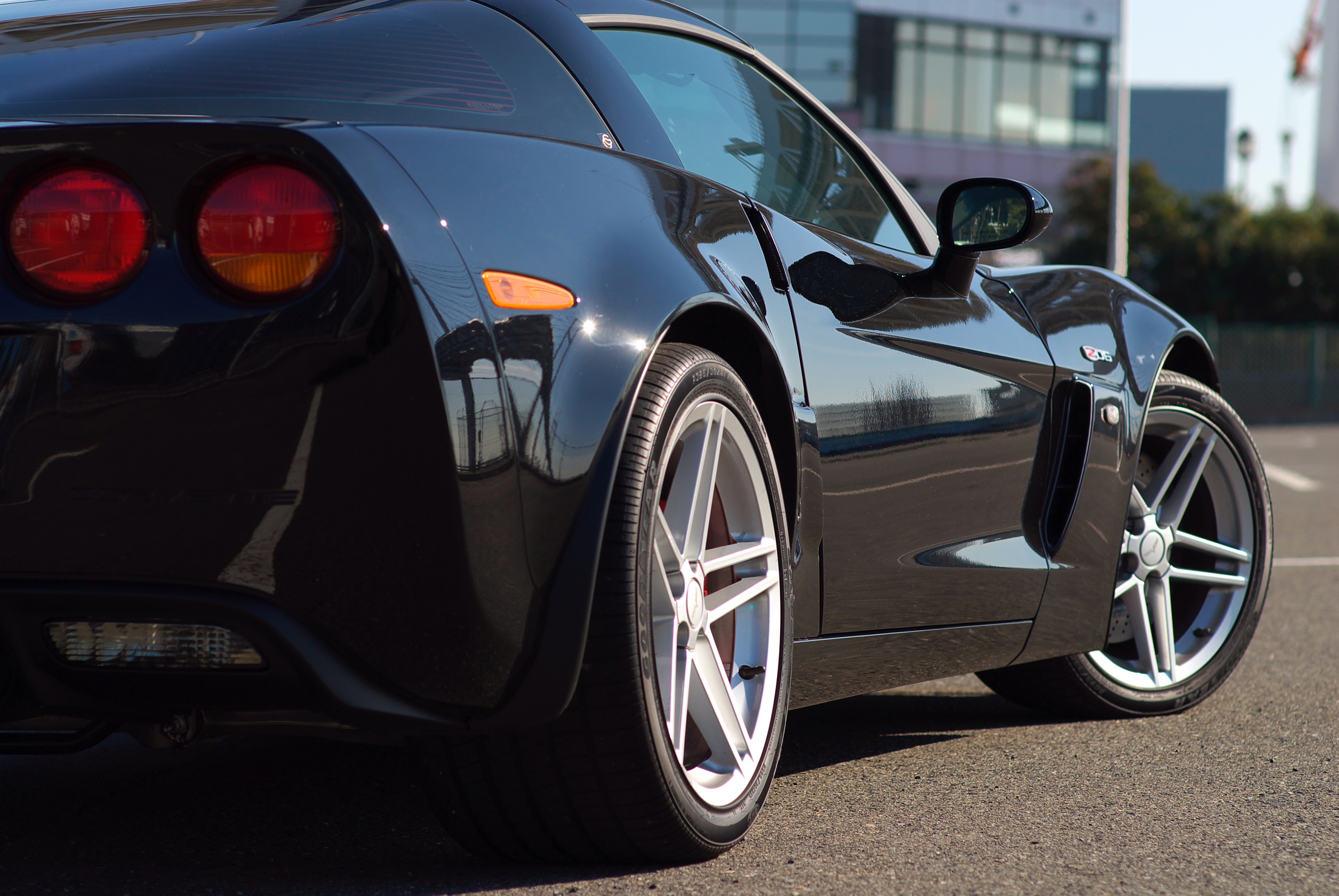 cars, vehicles, Corvette, rear angle view - desktop wallpaper